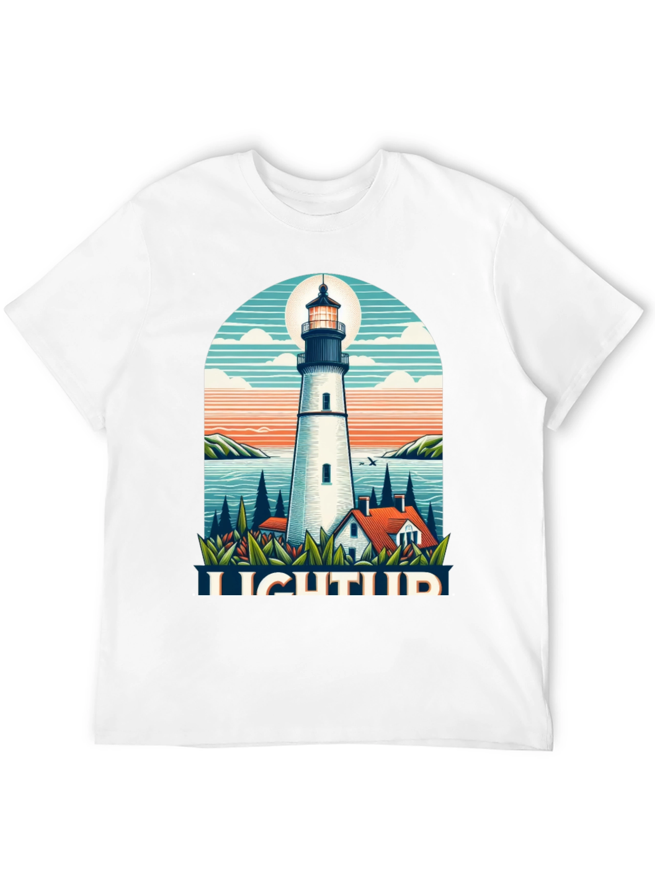 Lighthouse Graphic Tee - Coastal Style