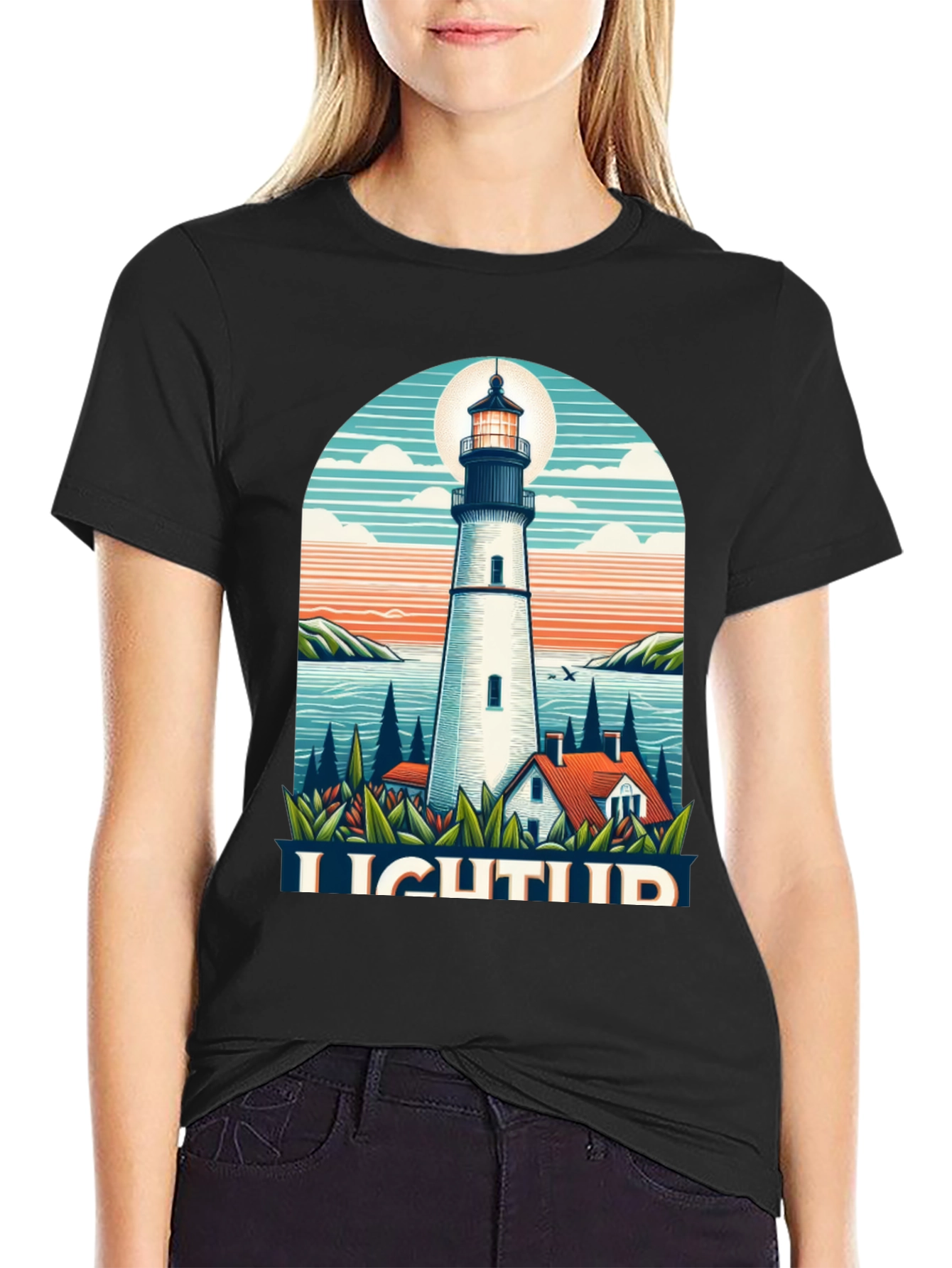 Lighthouse Graphic Tee - Coastal Style