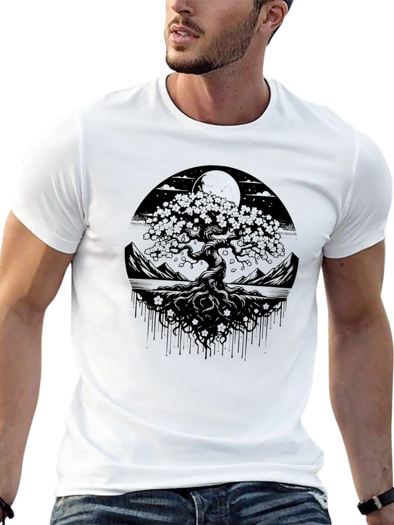 Bonsai Tree Graphic Tee - Mens Black T-Shirt