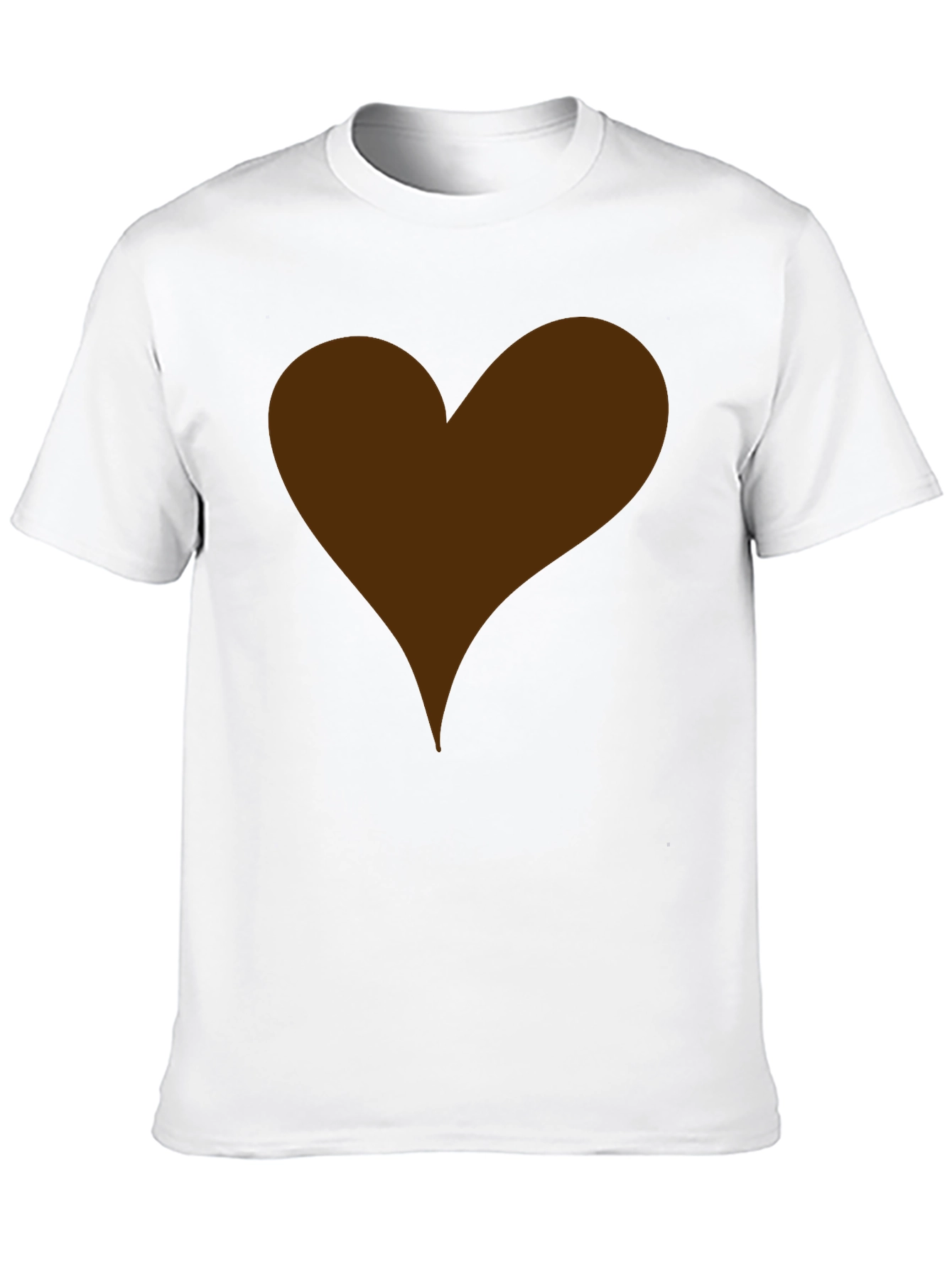 Black T-Shirt with Brown Heart Graphic
