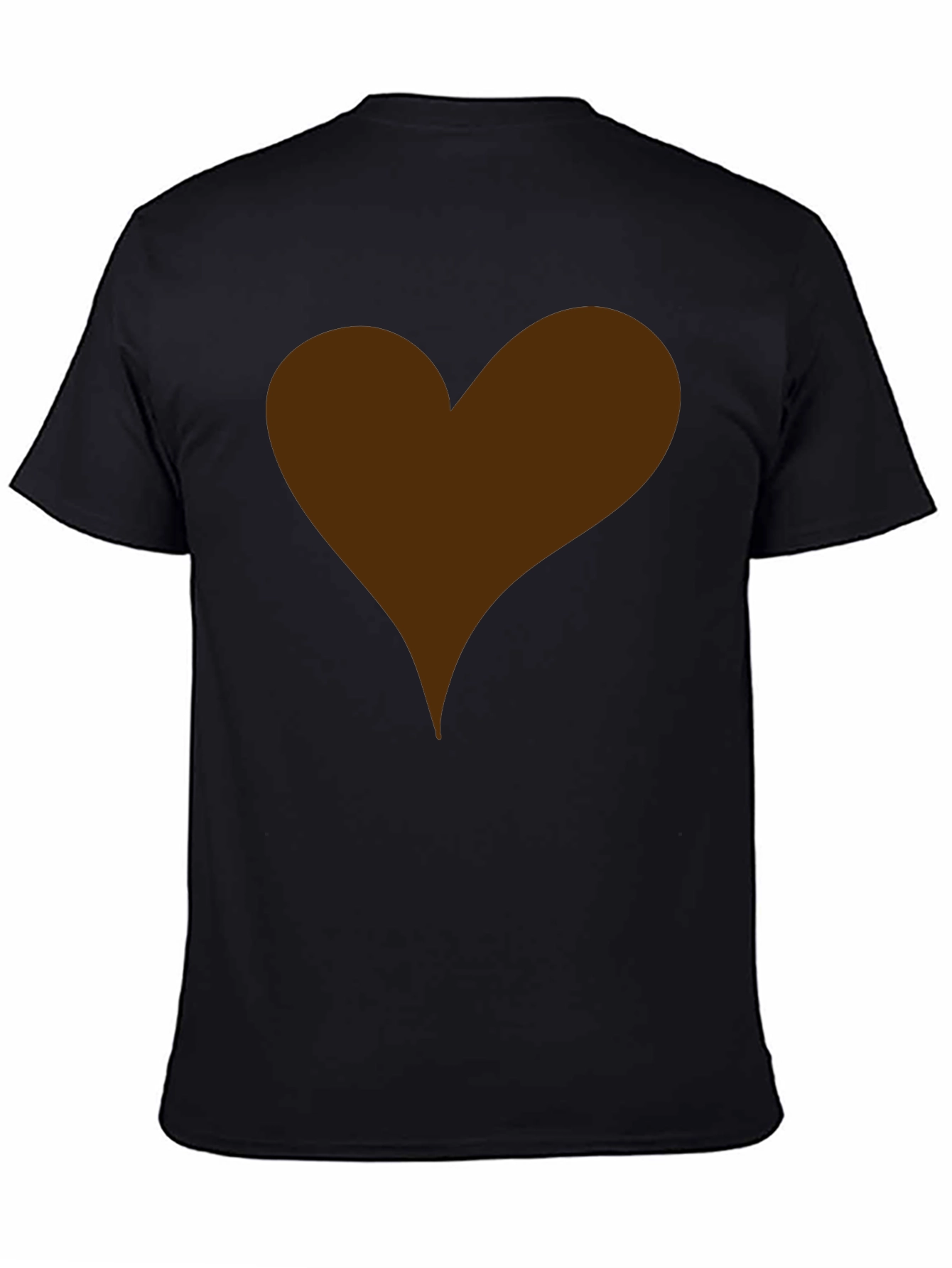 Black T-Shirt with Brown Heart Graphic