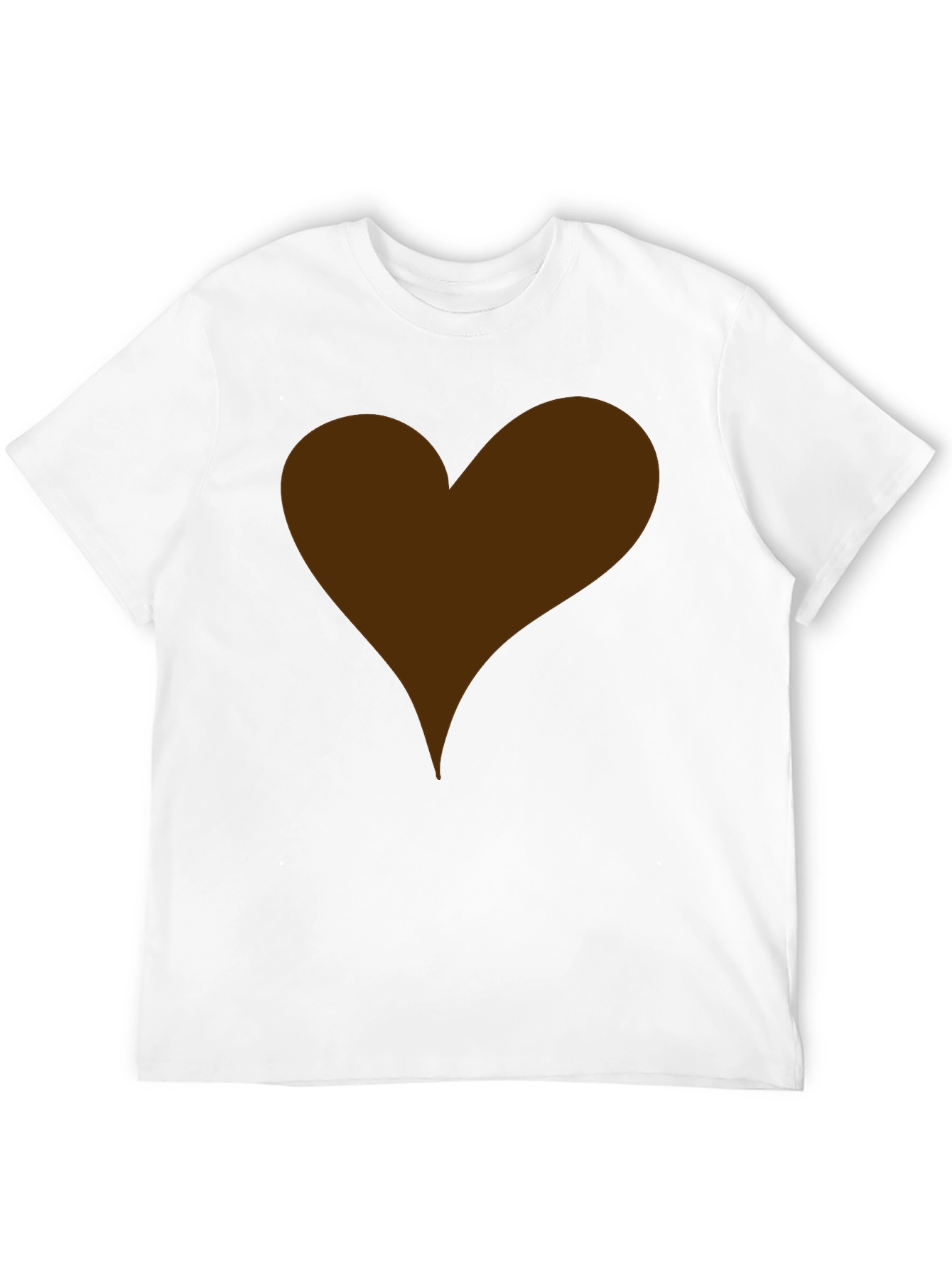 Black T-Shirt with Brown Heart Graphic