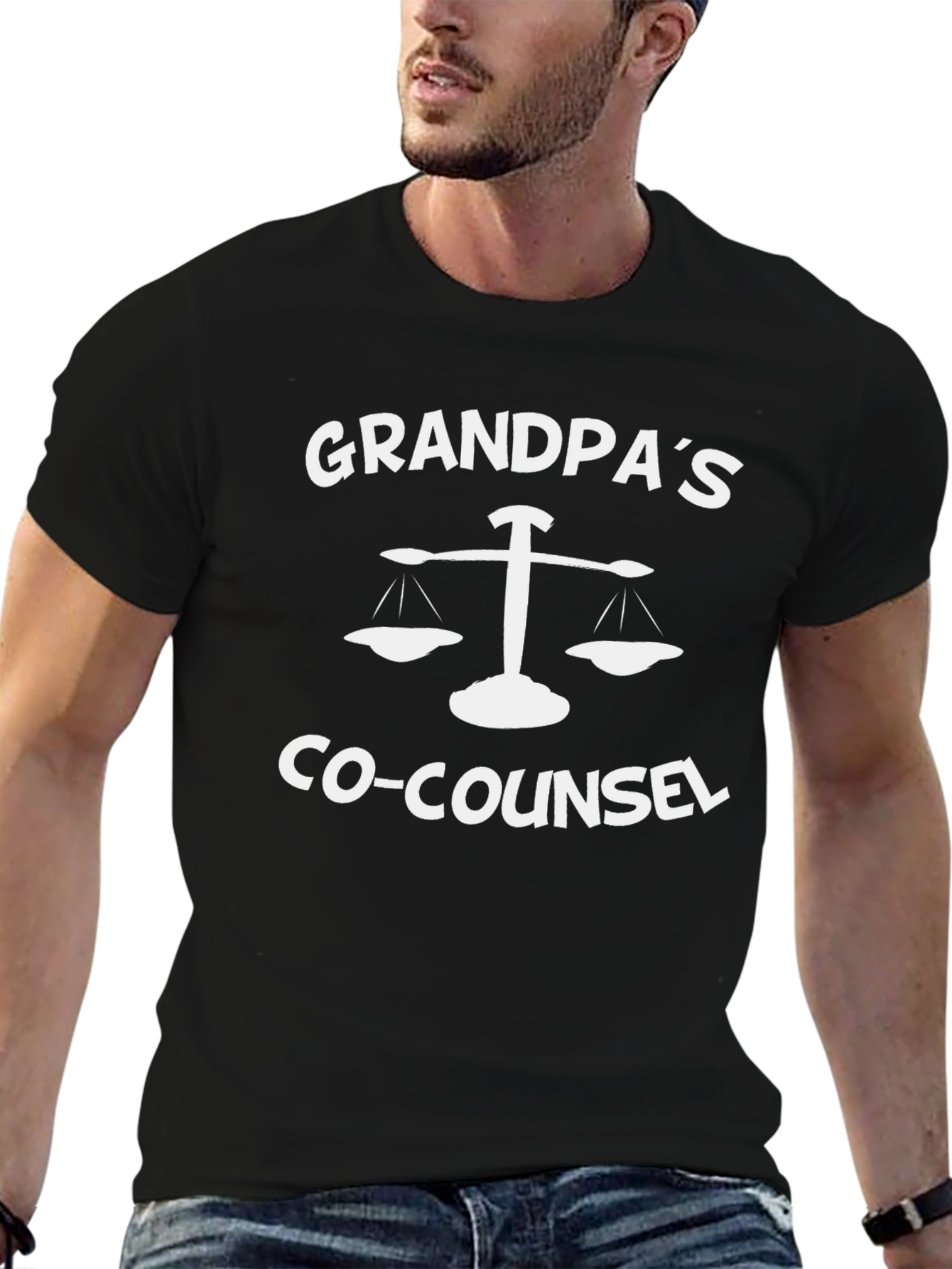 Grandpas Co-Counsel Black Graphic T-Shirt