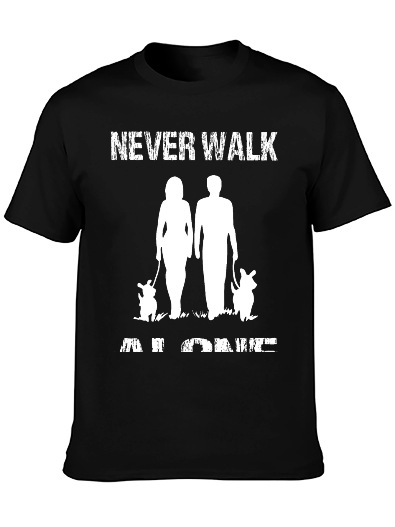 Never Walk Alone Couple Dogs T-Shirt
