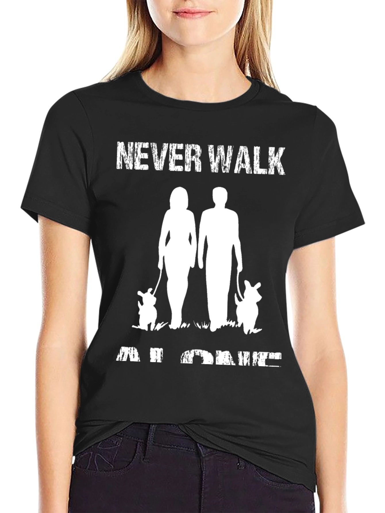 Never Walk Alone Couple Dogs T-Shirt