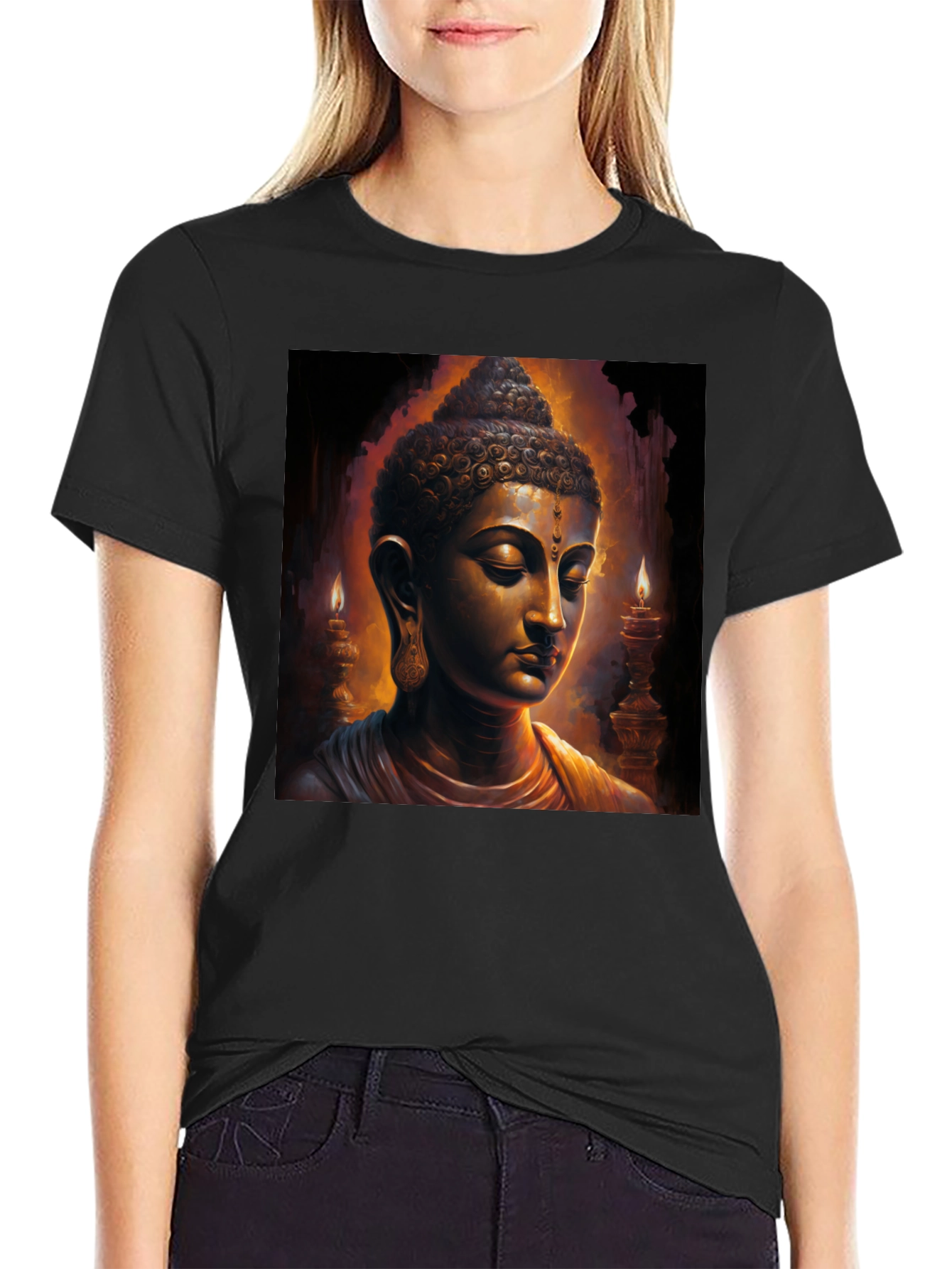 Buddha Graphic Black Tee