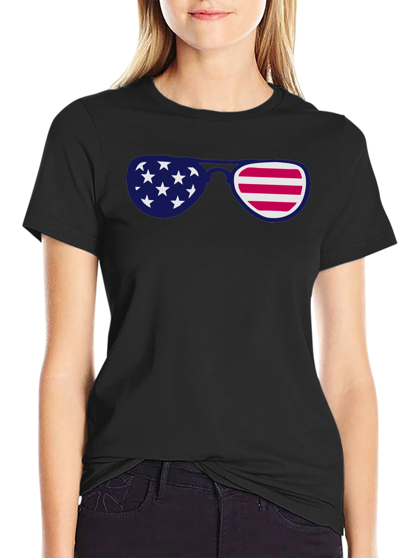 Patriotic Sunglasses Graphic Tee - USA Pride