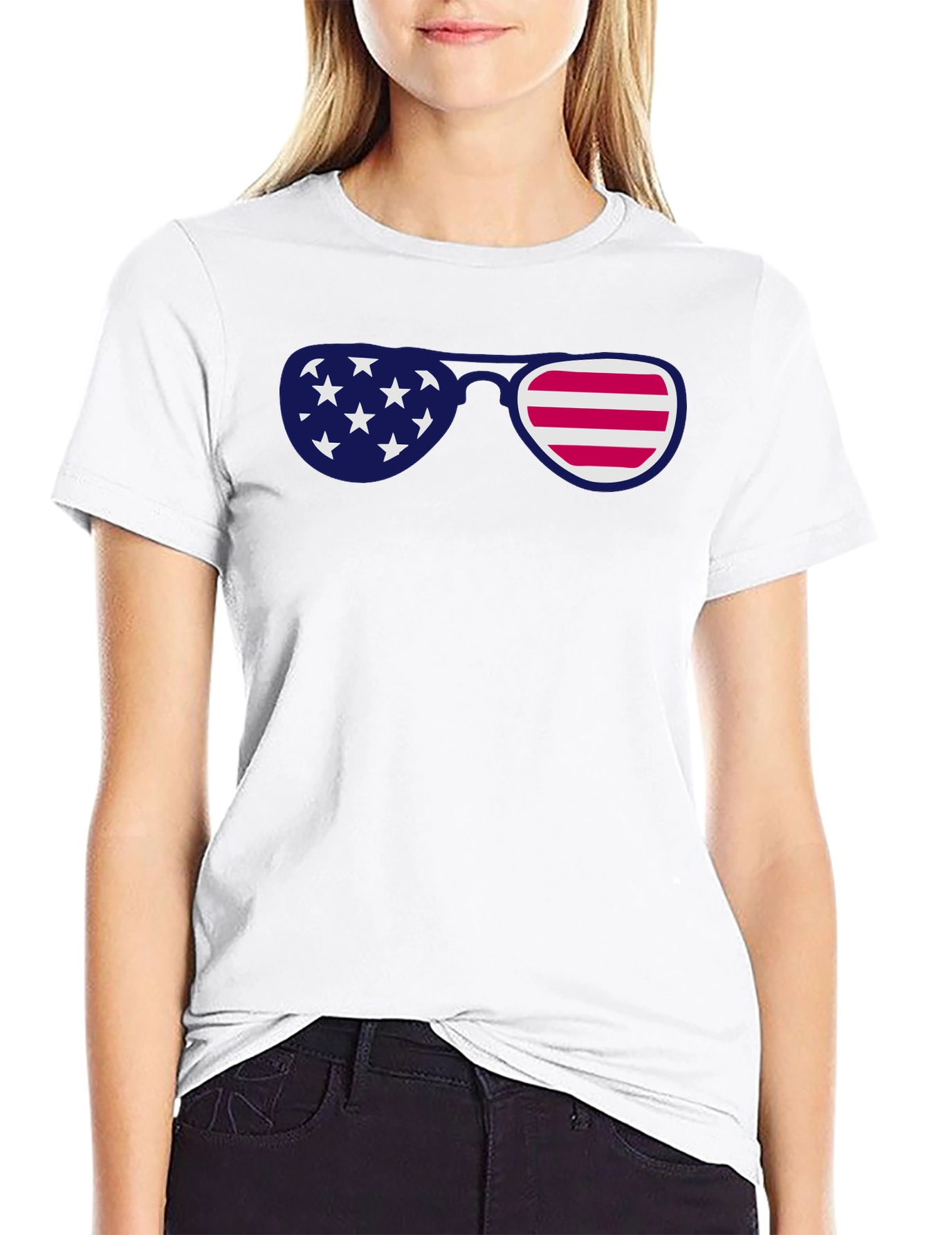 Patriotic Sunglasses Graphic Tee - USA Pride