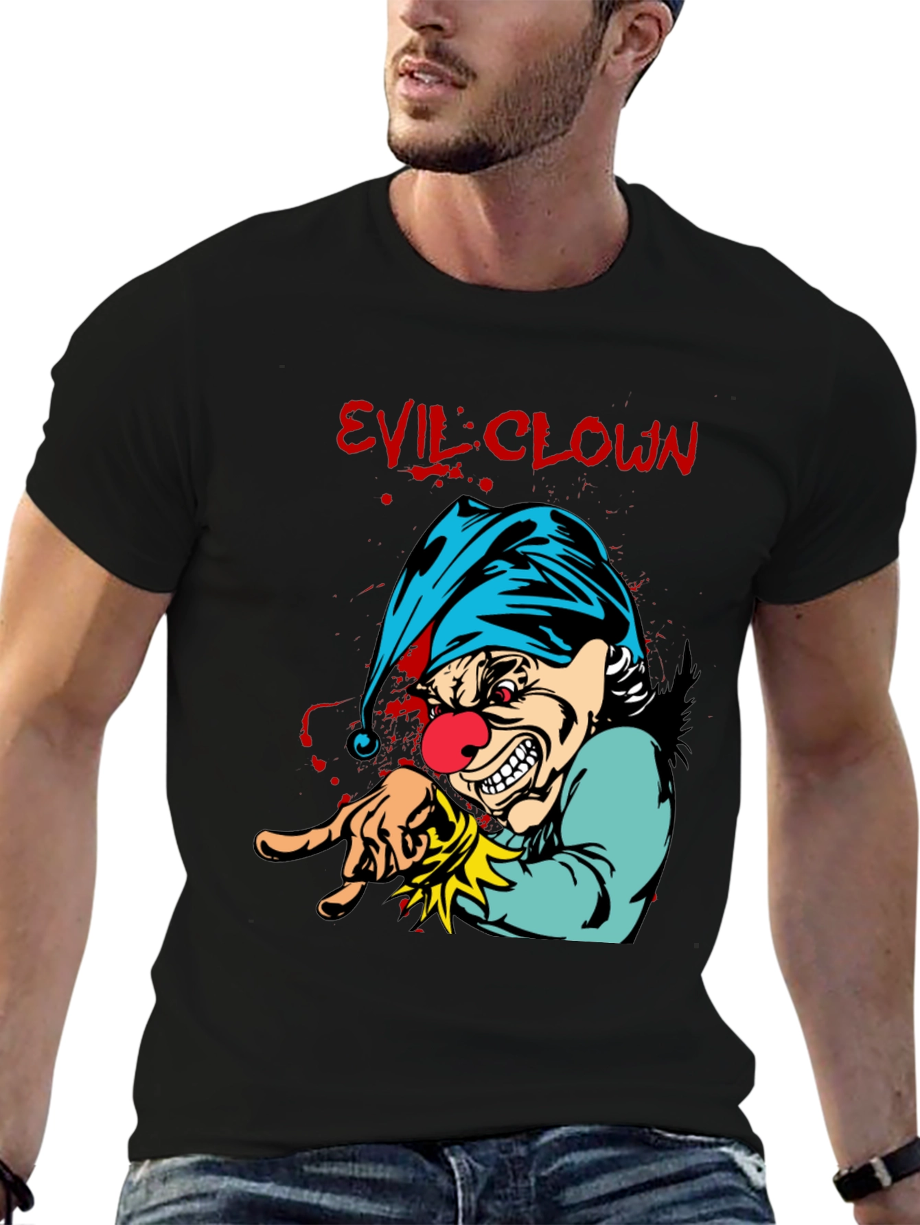 Evil Clown Graphic Tee - Mens Black T-Shirt