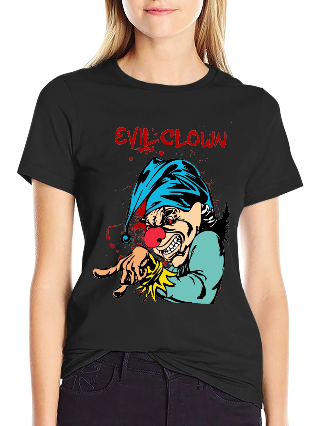 Evil Clown Graphic Tee - Mens Black T-Shirt
