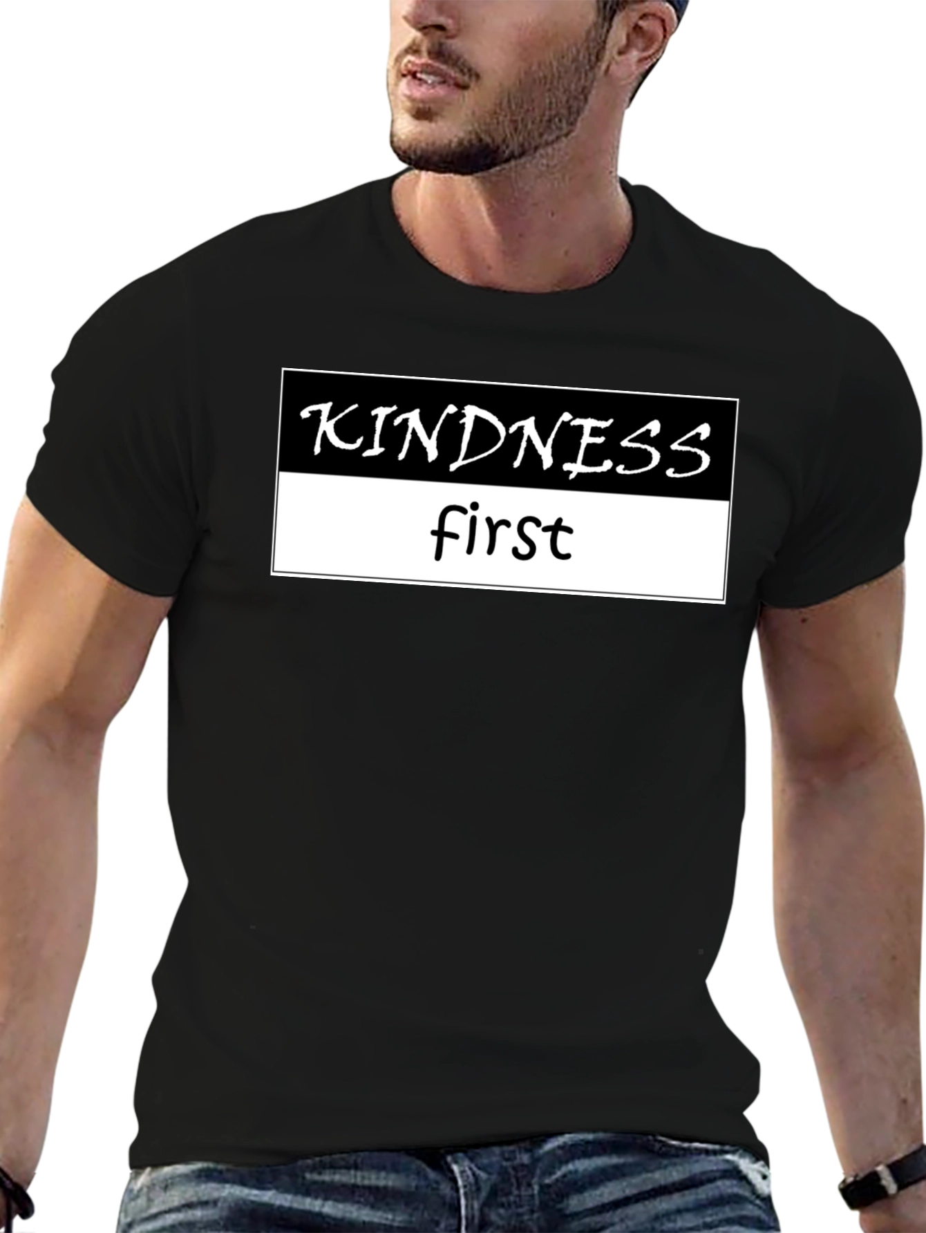 Kindness First Black Graphic Tee