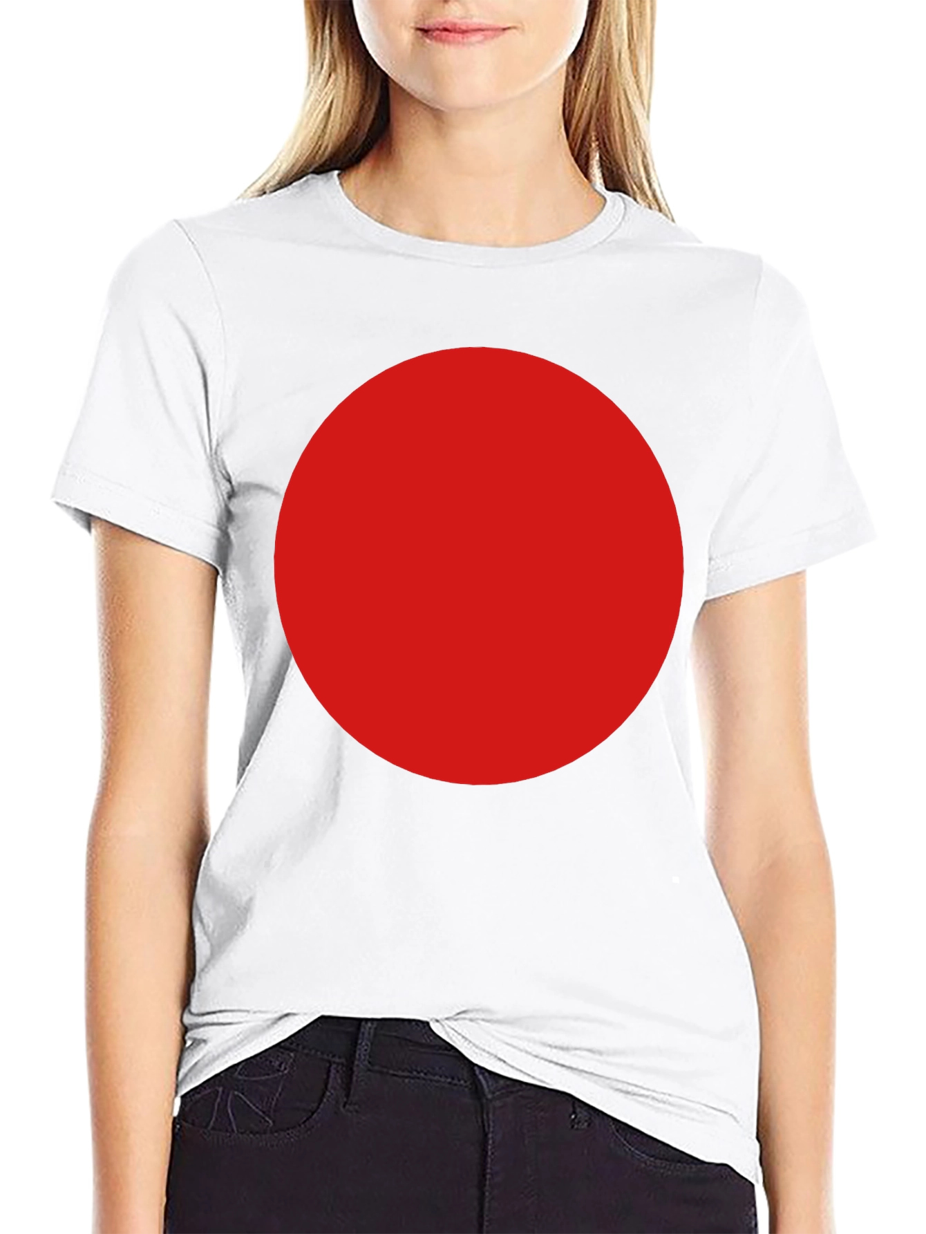 Mens Black T-Shirt with Large Red Circle Design
