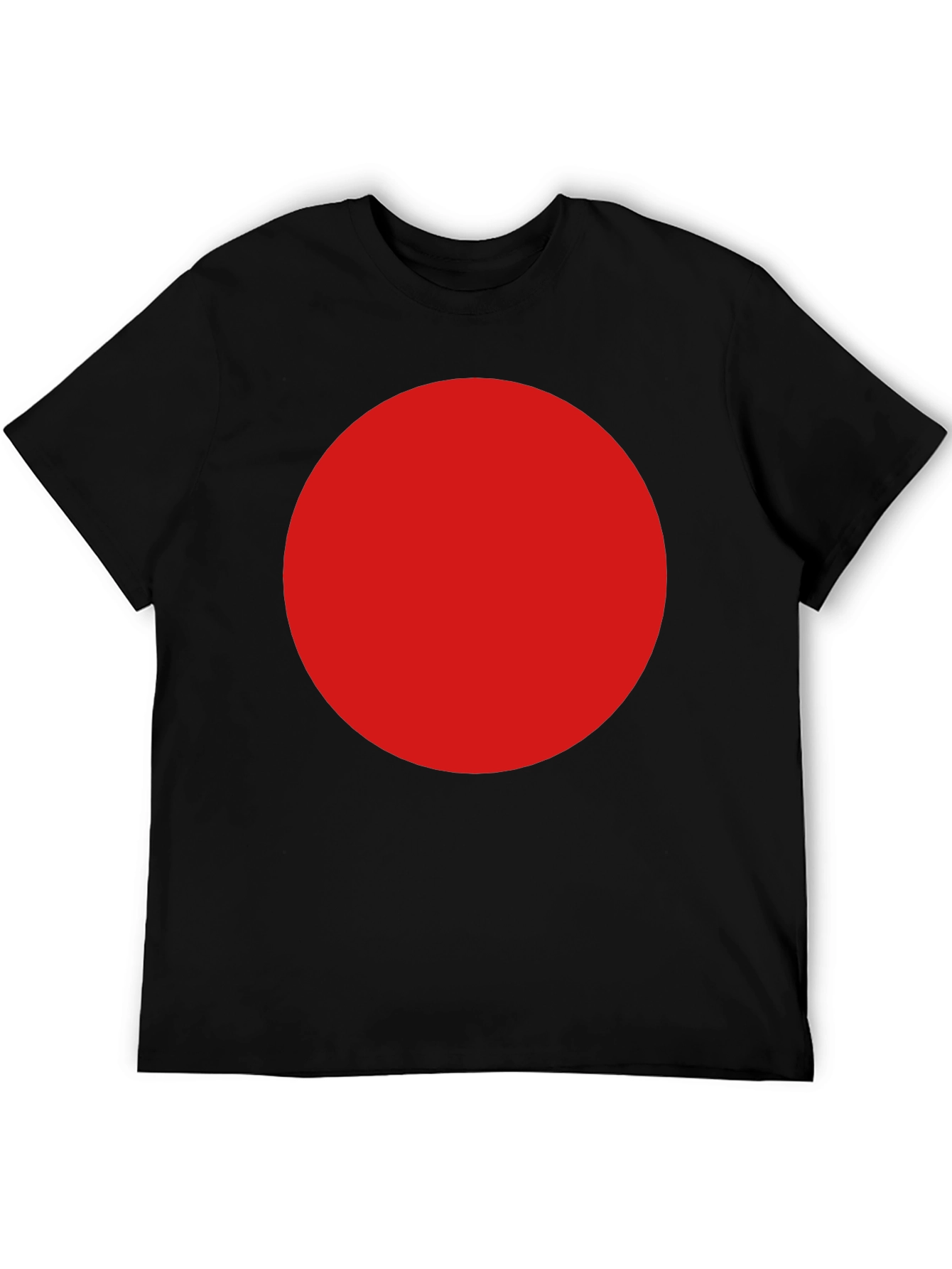 Mens Black T-Shirt with Large Red Circle Design