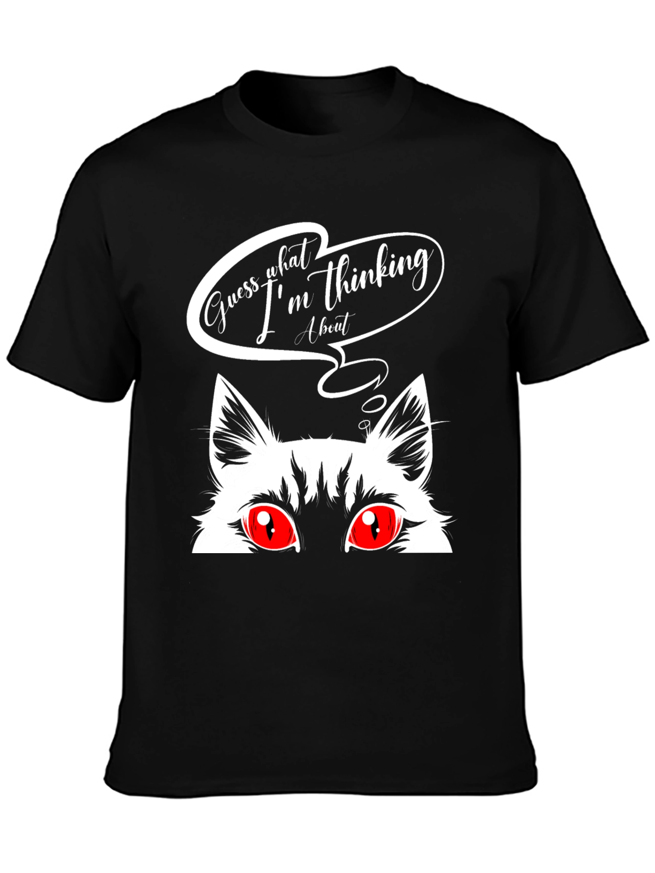 Guess What Cat Graphic Tee - Black