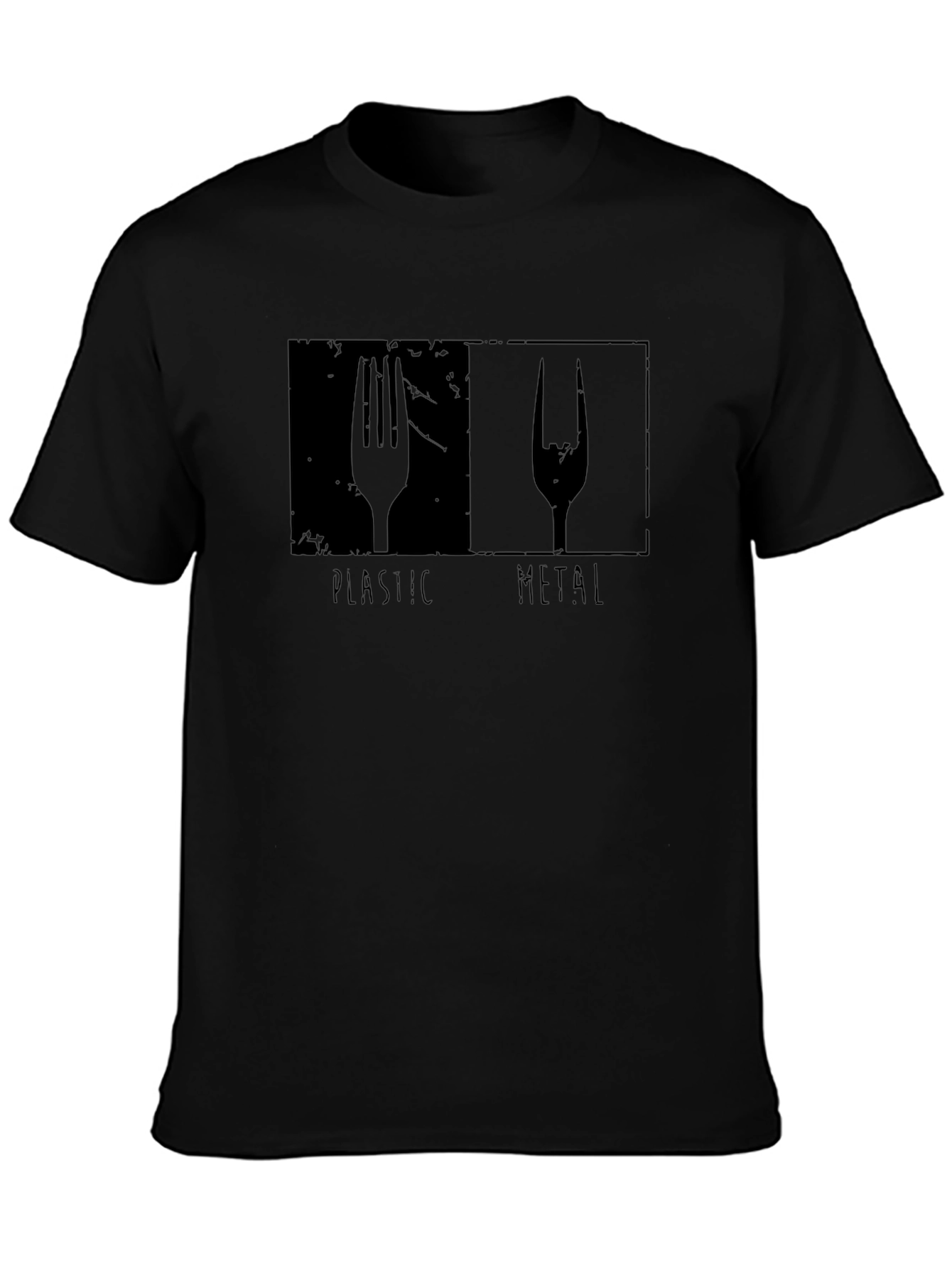 Plastic vs Metal Graphic T-Shirt