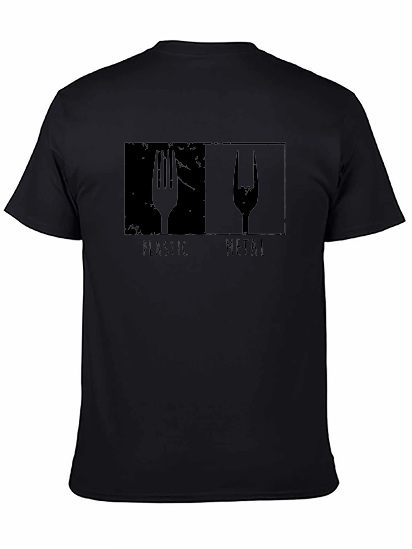 Plastic vs Metal Graphic T-Shirt