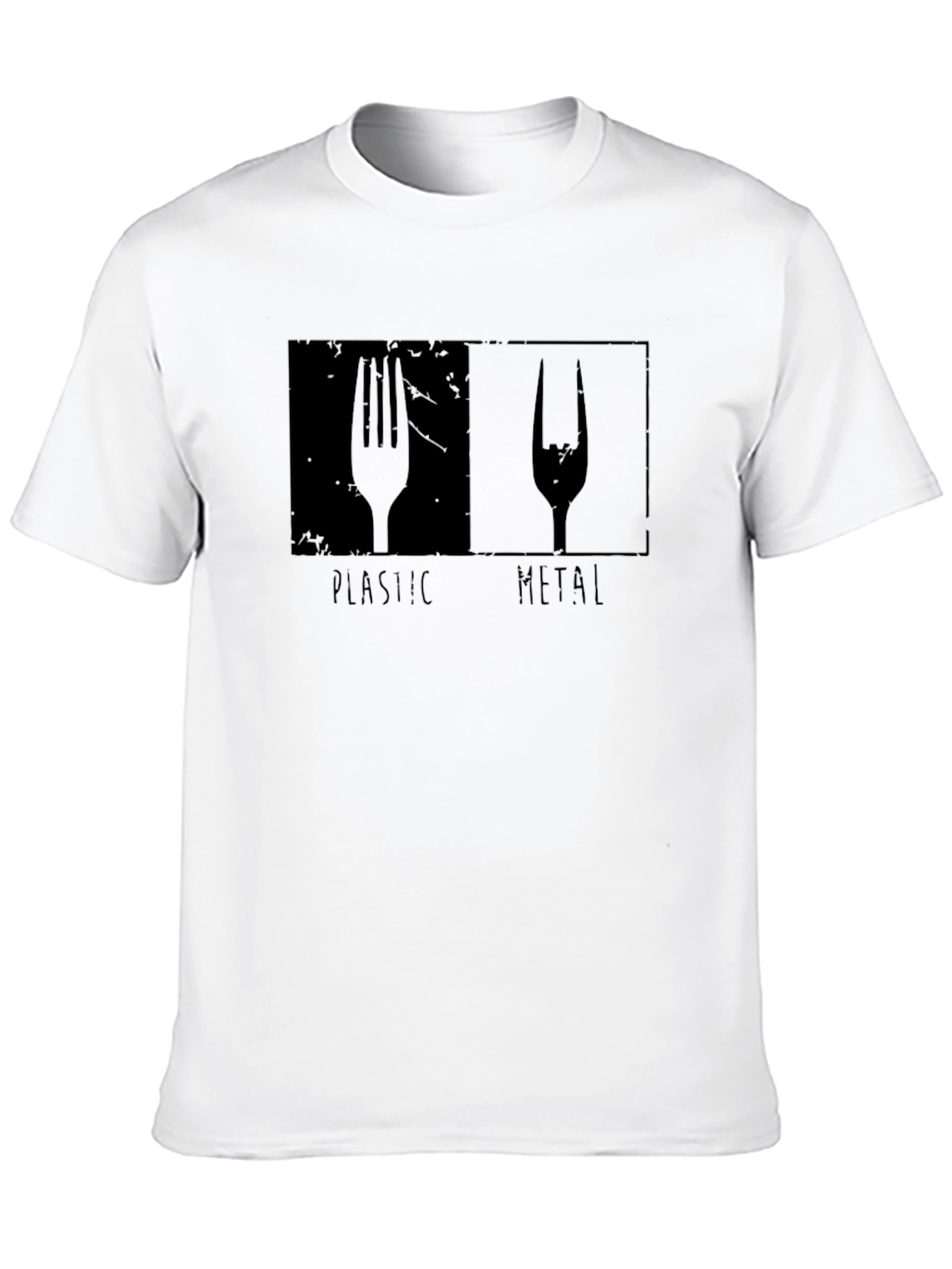 Plastic vs Metal Graphic T-Shirt