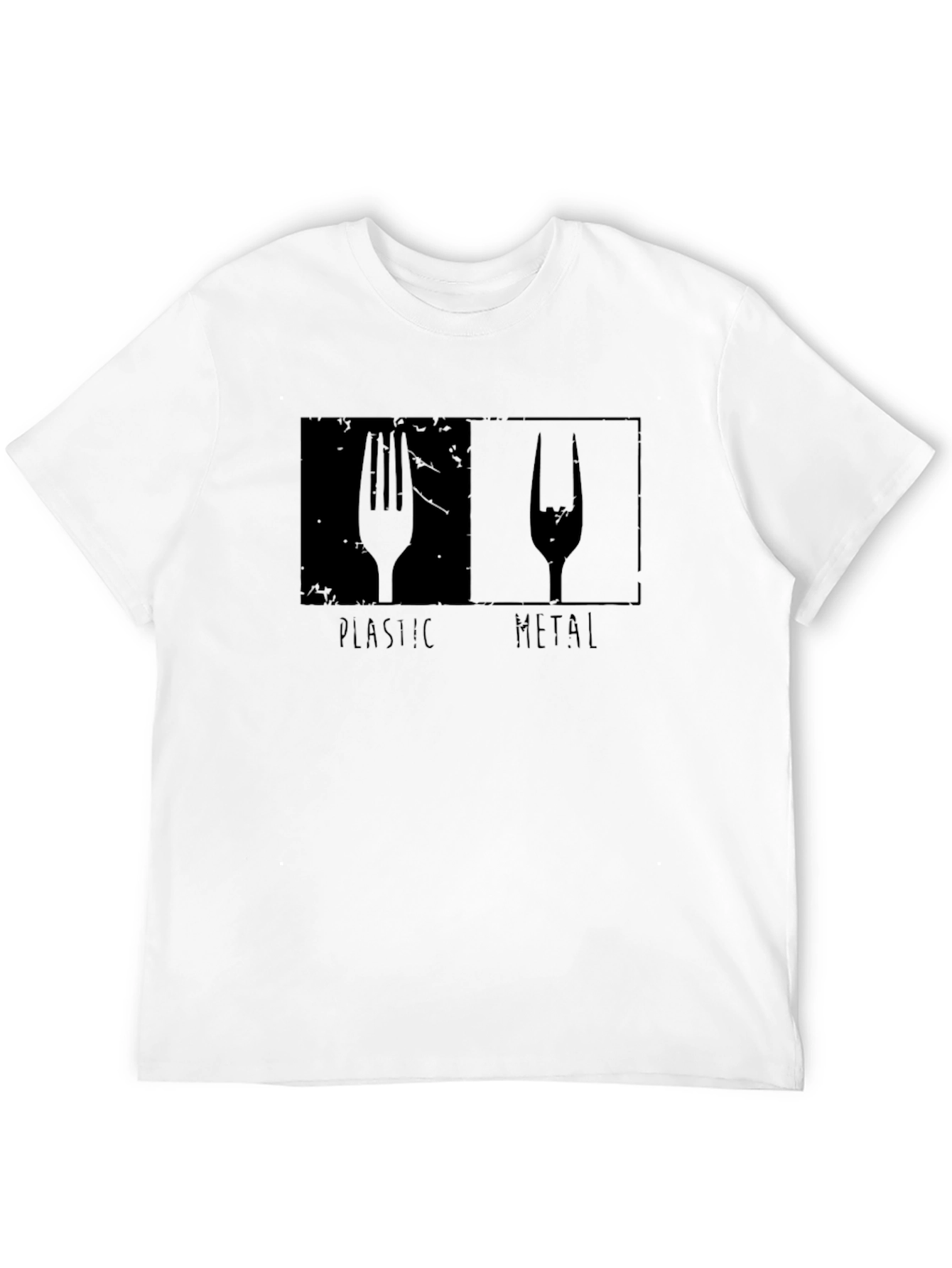 Plastic vs Metal Graphic T-Shirt