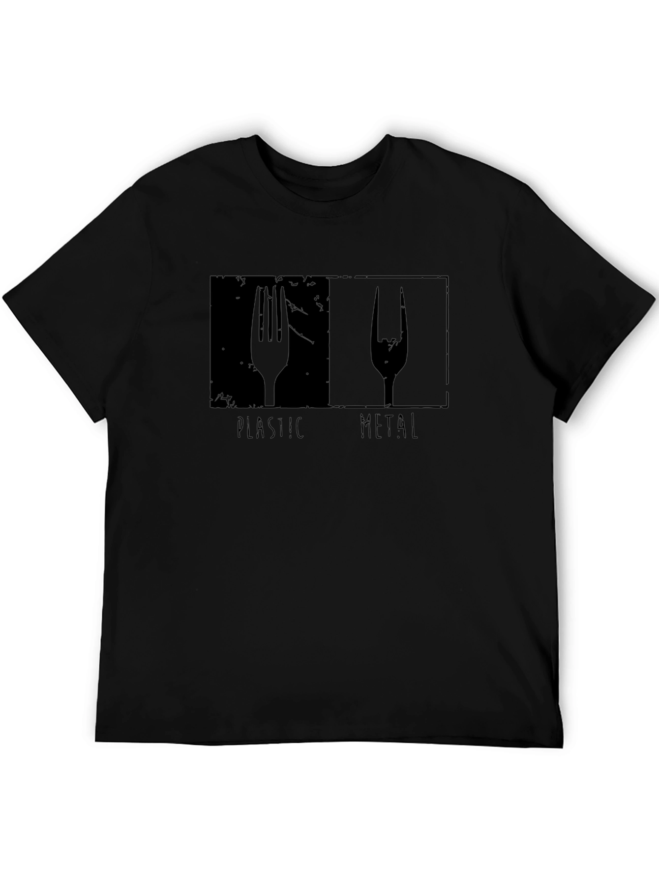 Plastic vs Metal Graphic T-Shirt
