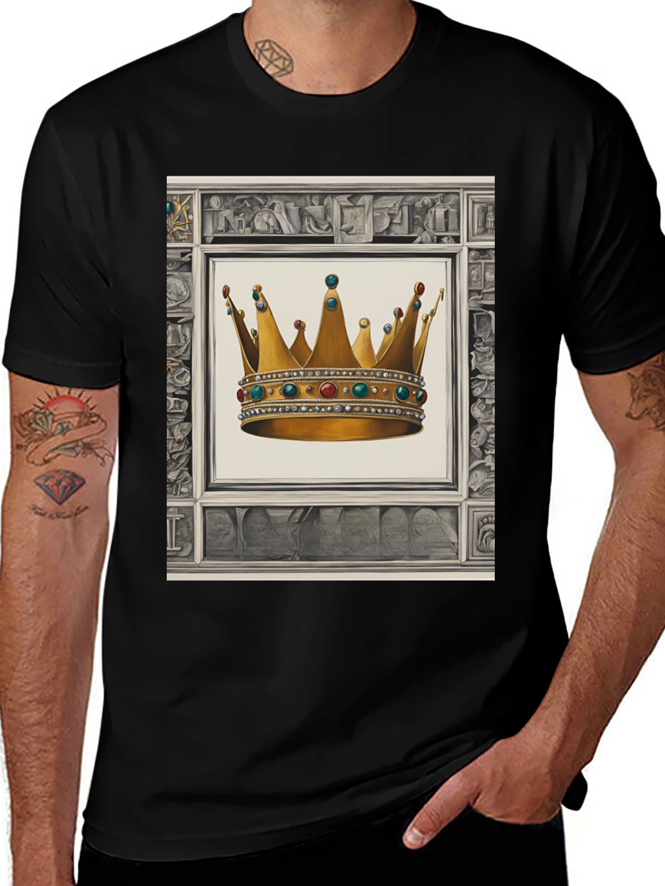 Royal Crown Graphic Tee - Black