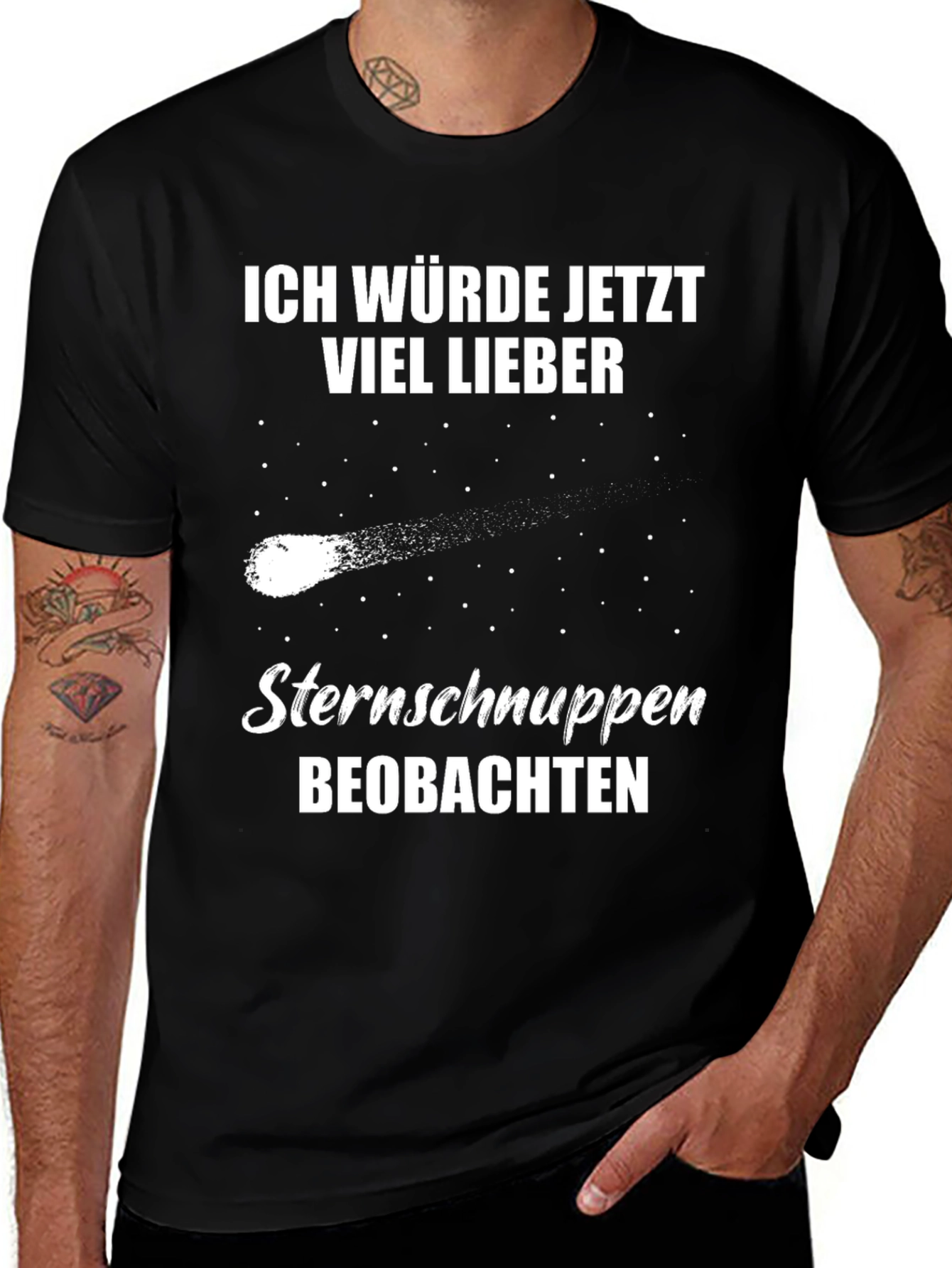 Sternschnuppen Black T-Shirt - Wish Upon a Star!