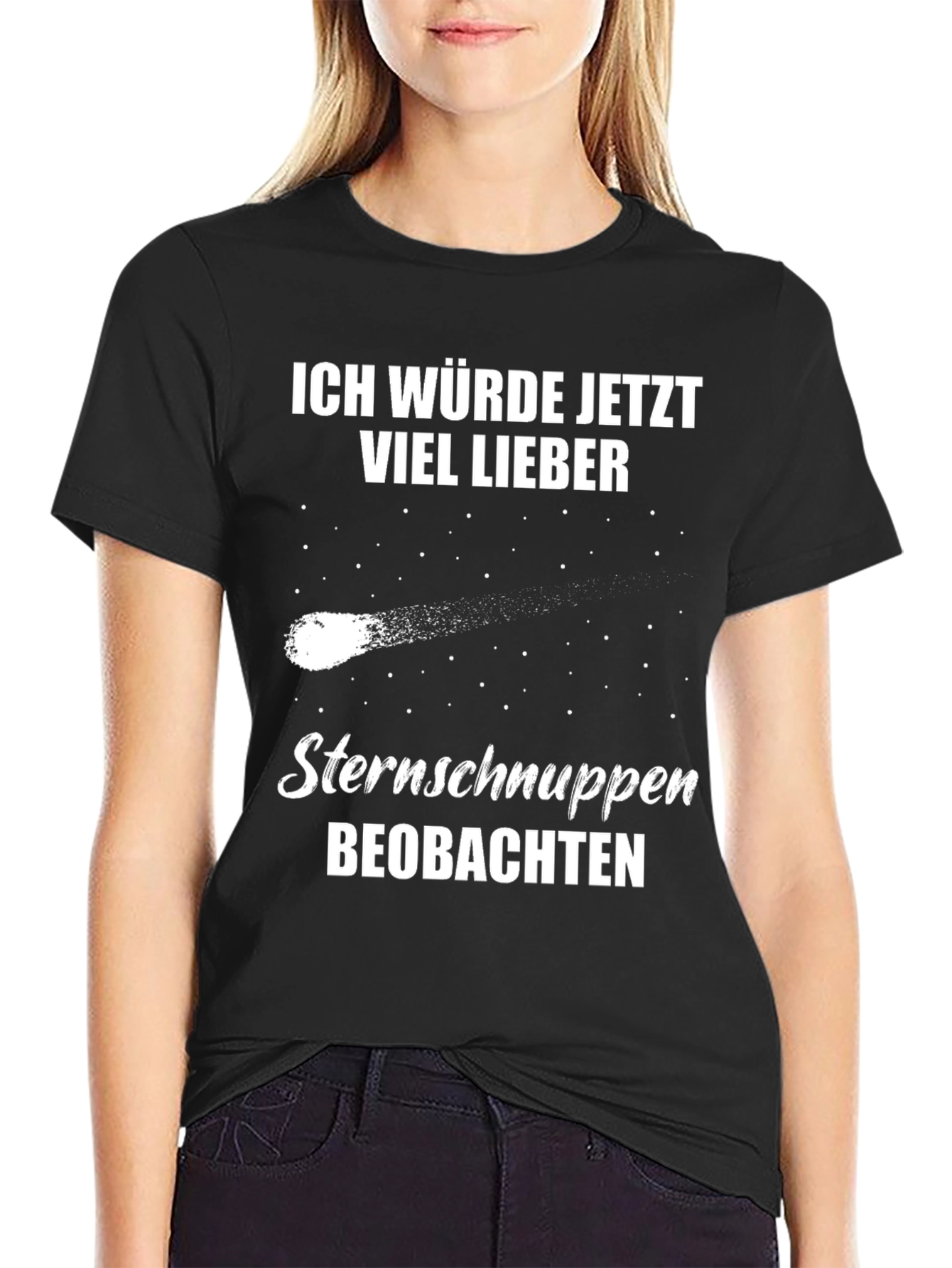 Sternschnuppen Black T-Shirt - Wish Upon a Star!