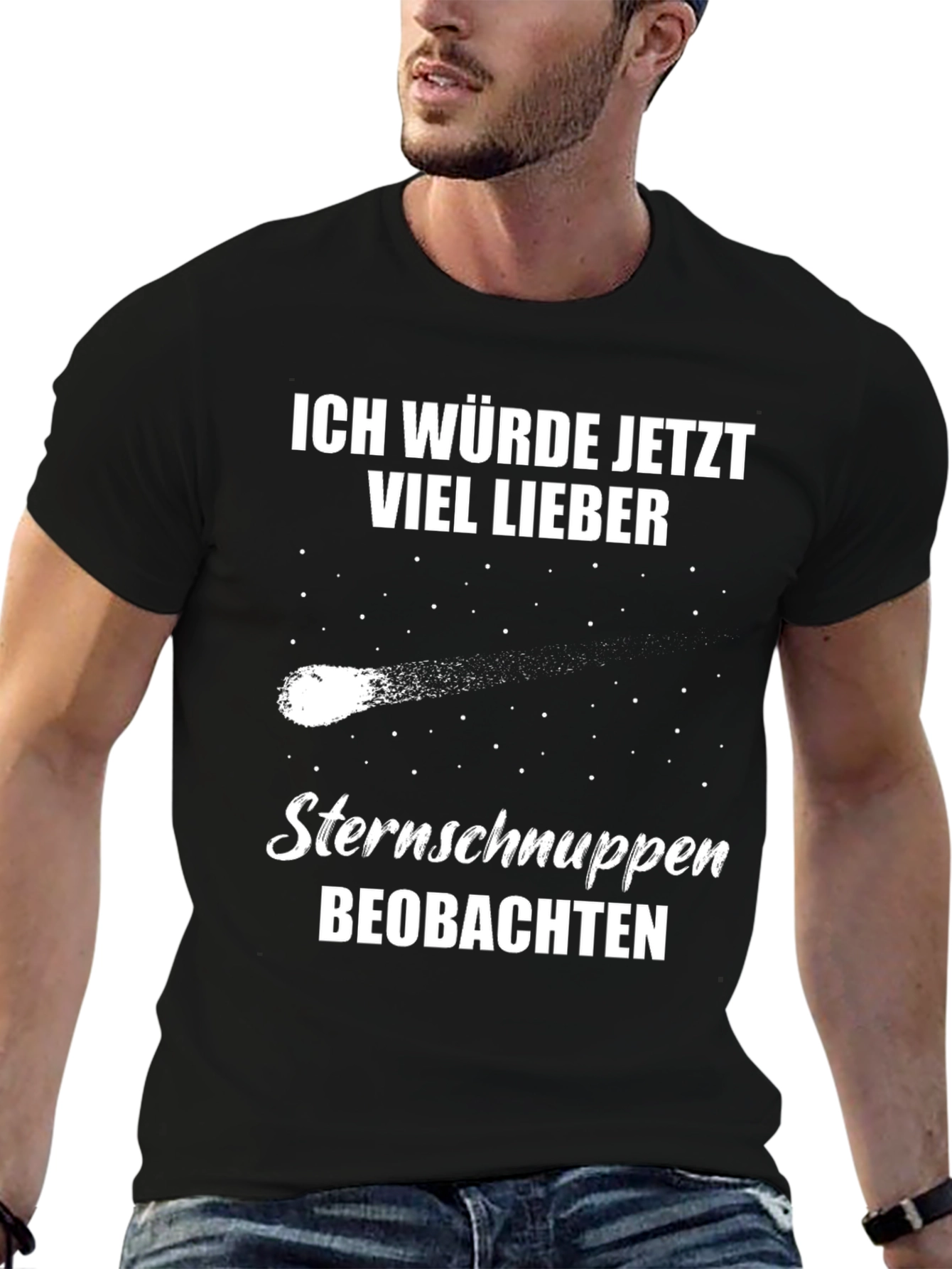 Sternschnuppen Black T-Shirt - Wish Upon a Star!