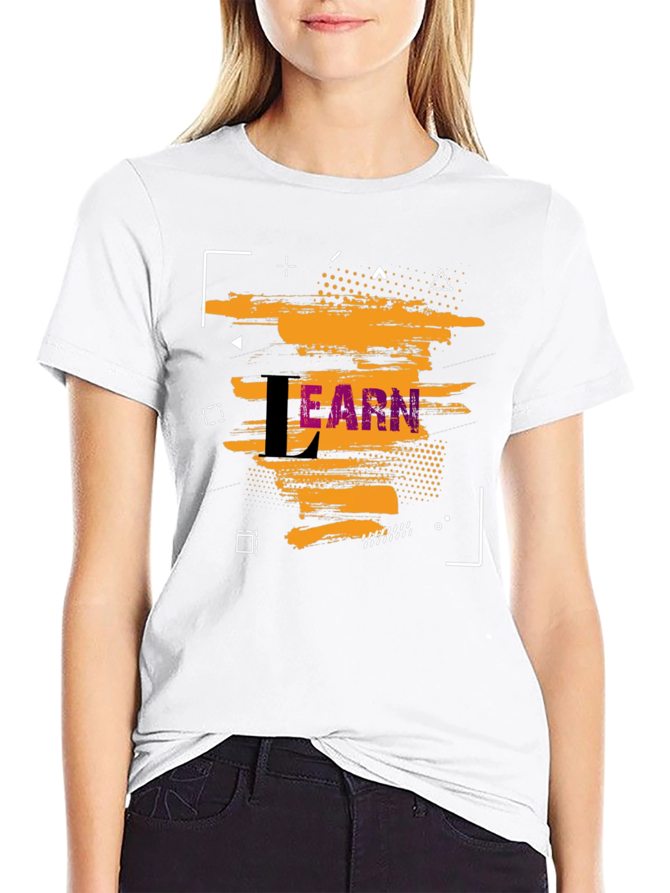 Stylish Learn Graphic Black T-Shirt