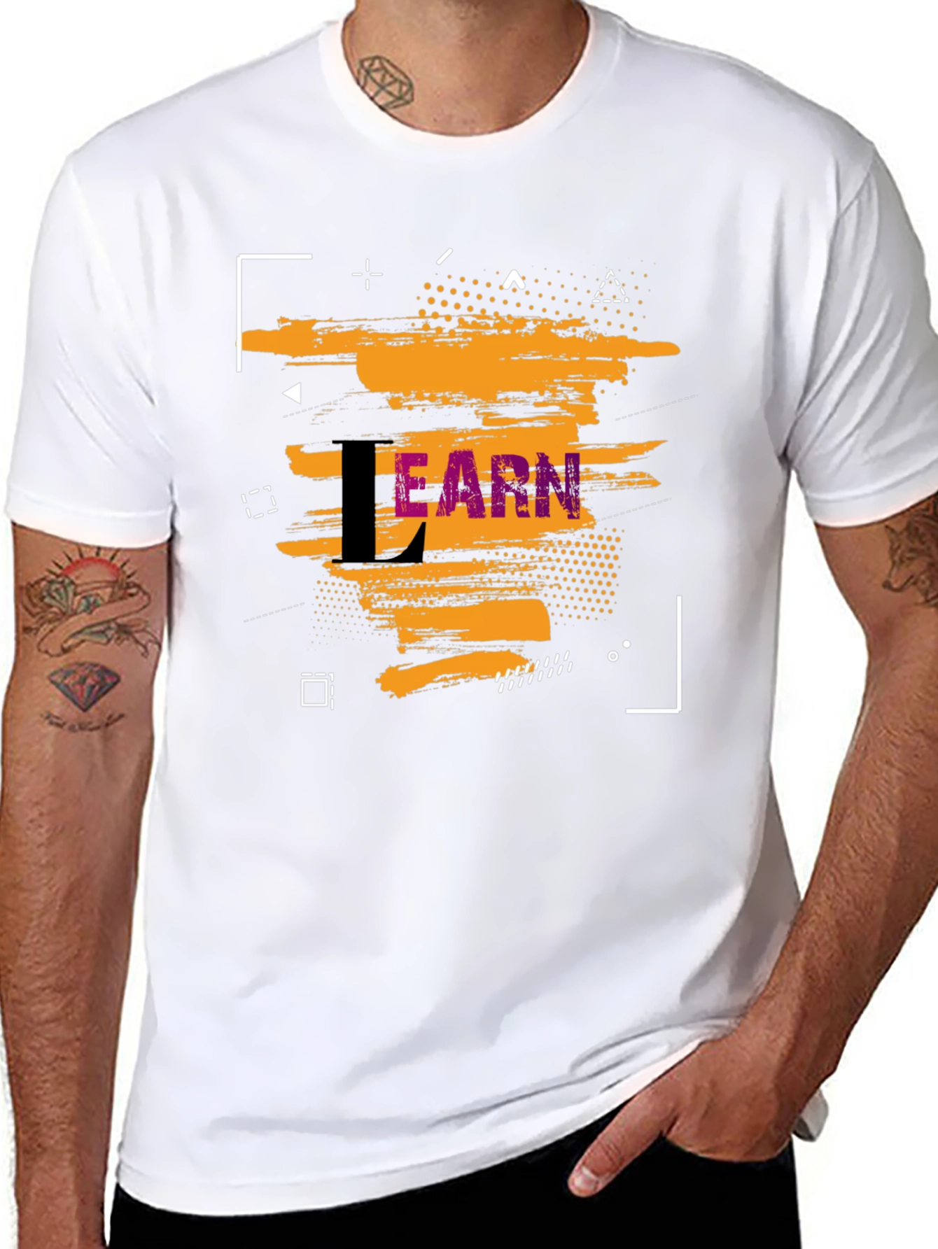 Stylish Learn Graphic Black T-Shirt