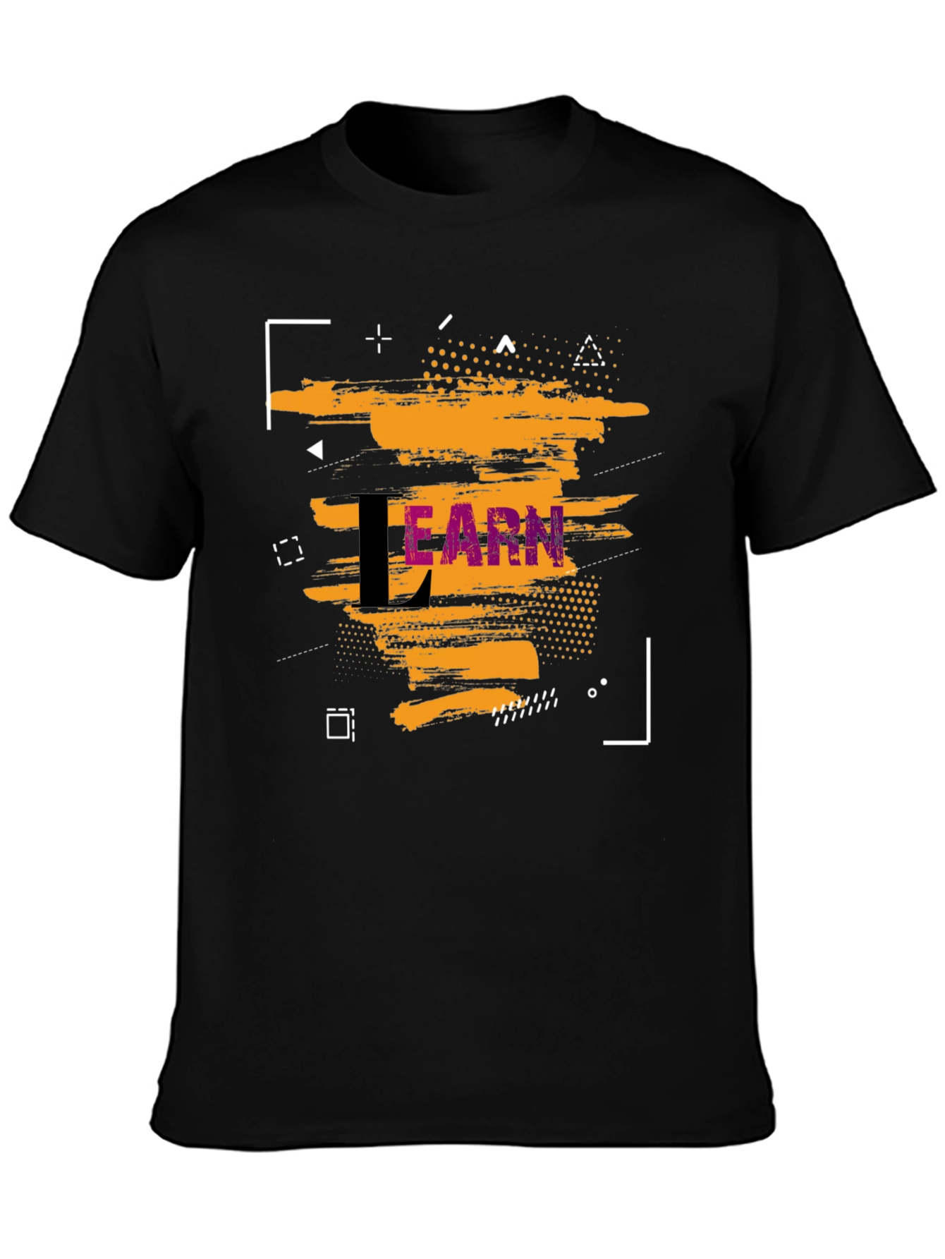 Stylish Learn Graphic Black T-Shirt