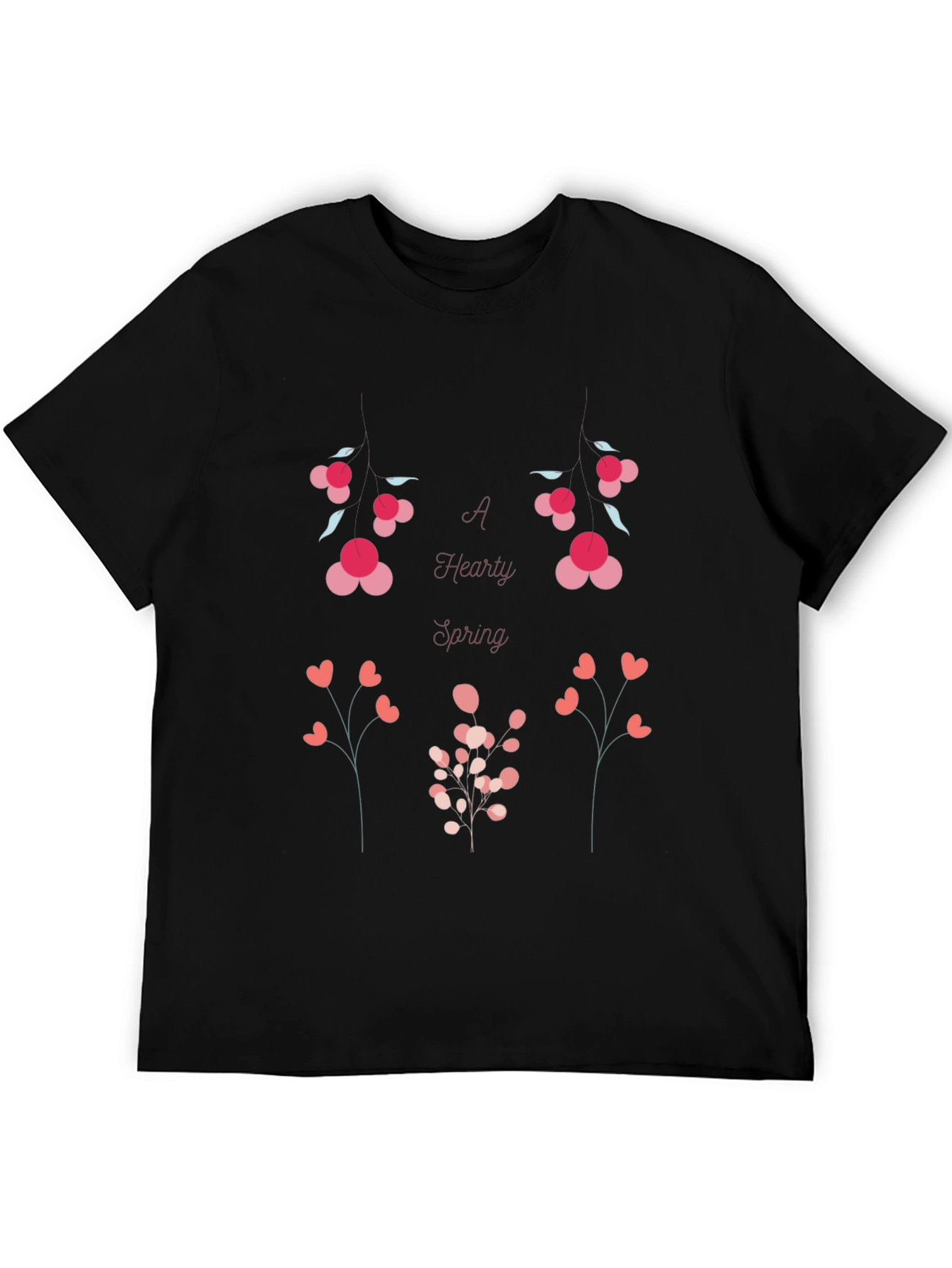 Hearty Spring Graphic T-Shirt - Black