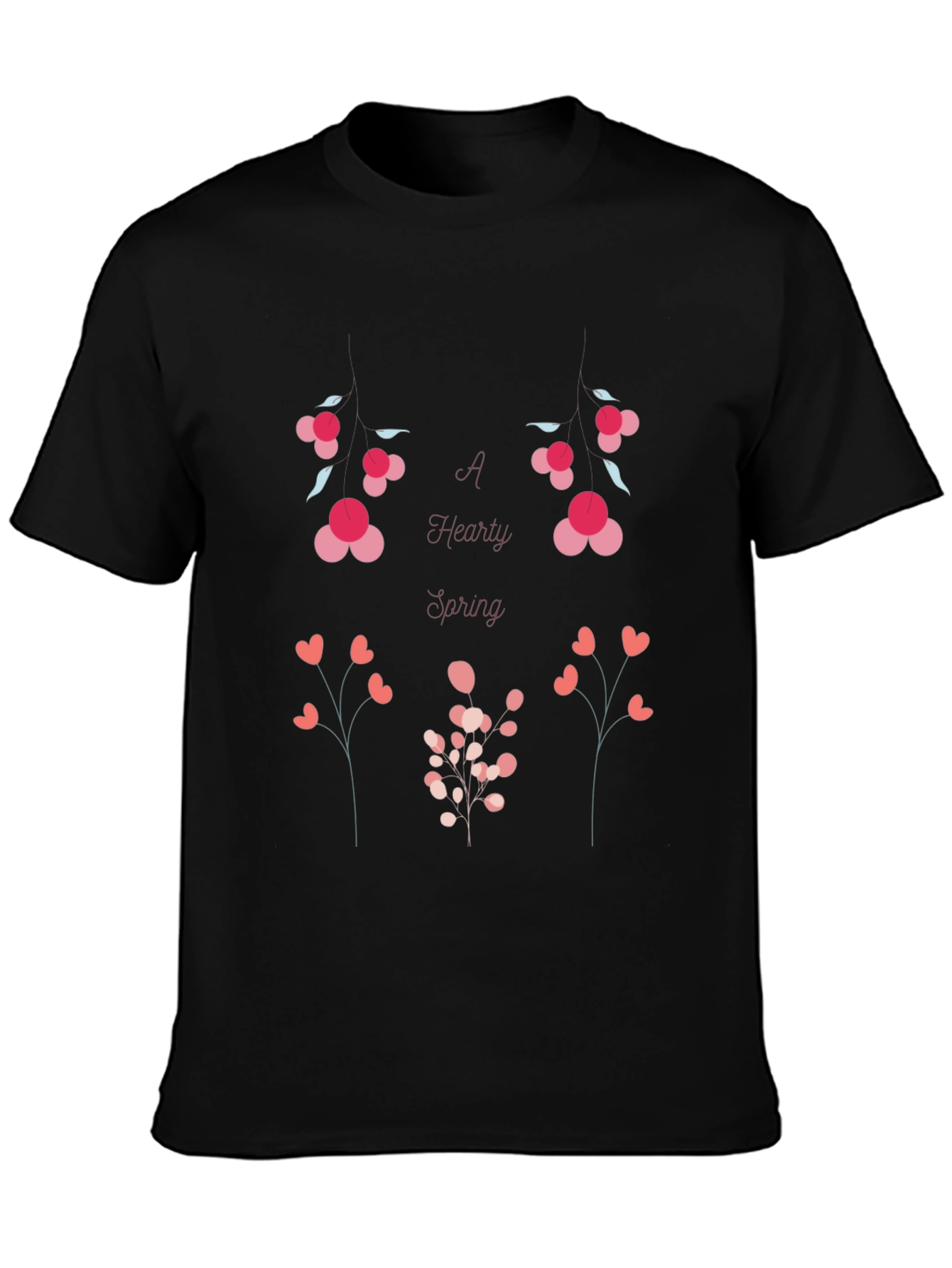 Hearty Spring Graphic T-Shirt - Black