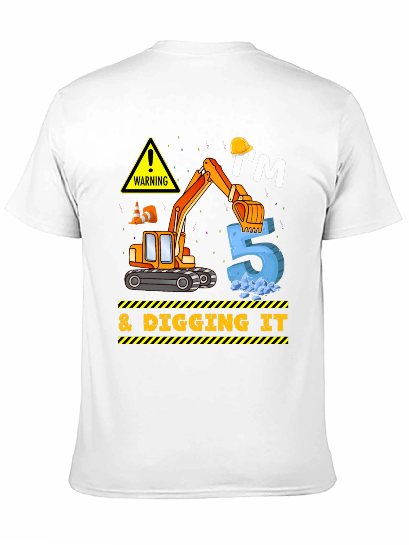 Kids 5th Birthday Excavator T-Shirt