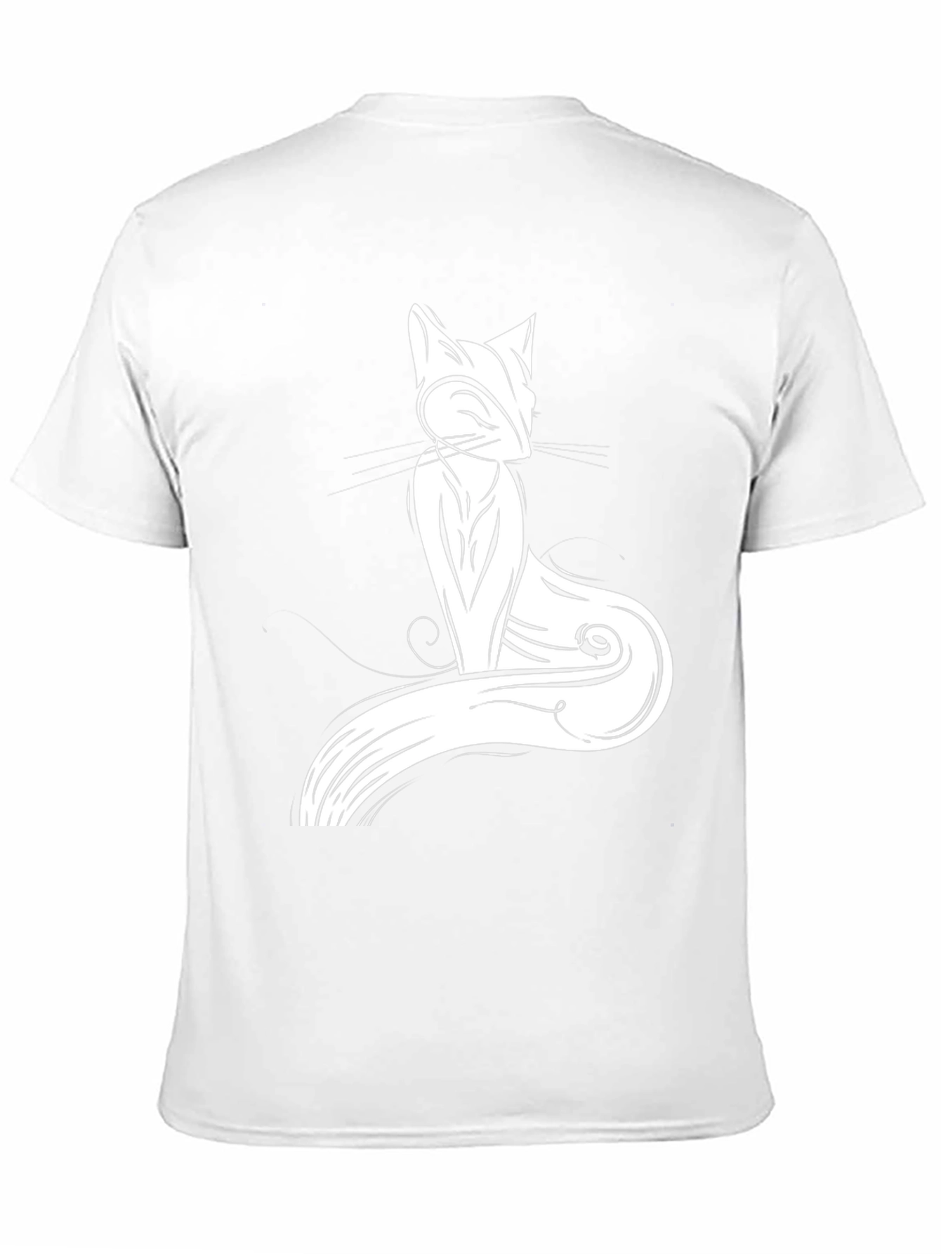 Stylish Cat Graphic Tee - Black