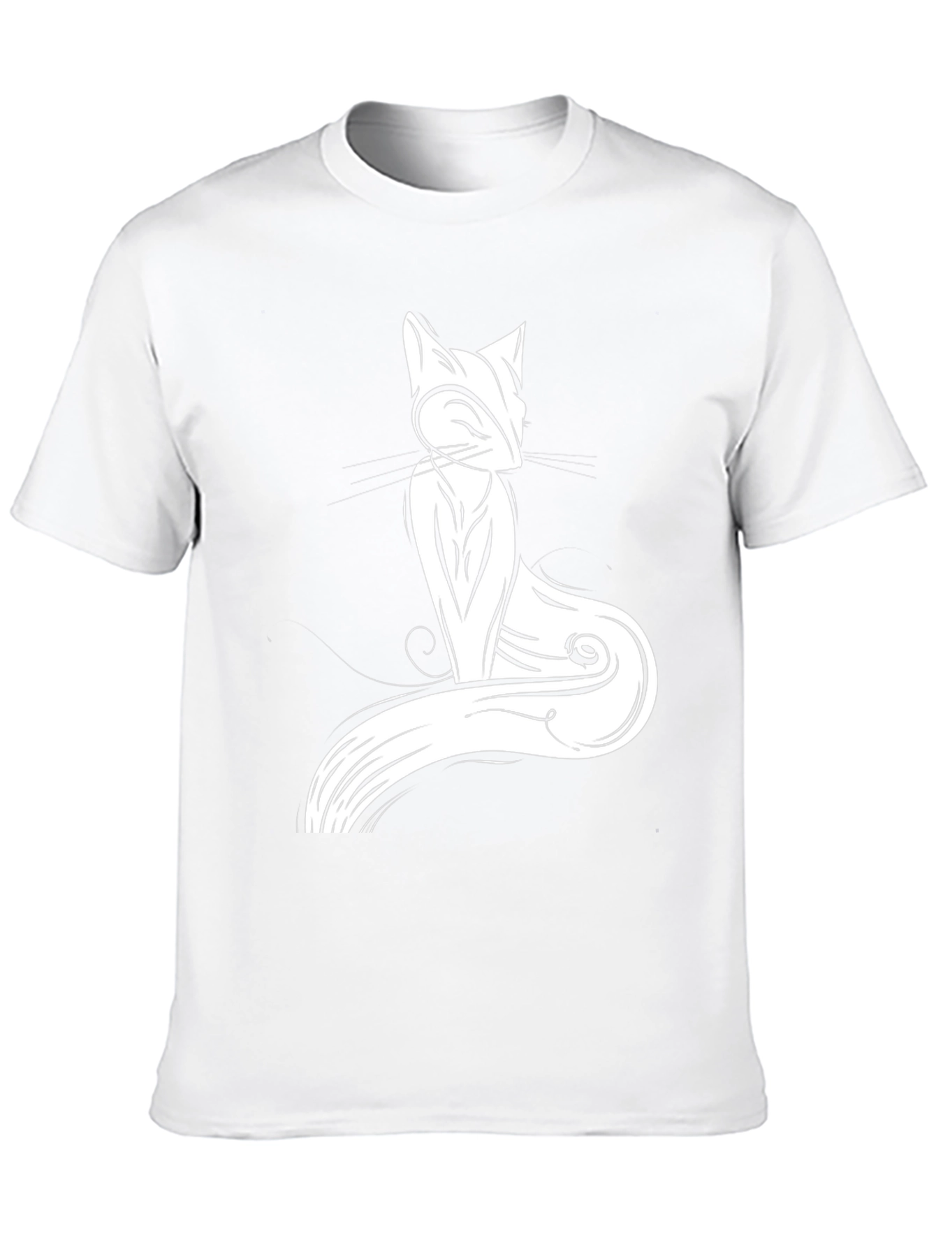 Stylish Cat Graphic Tee - Black