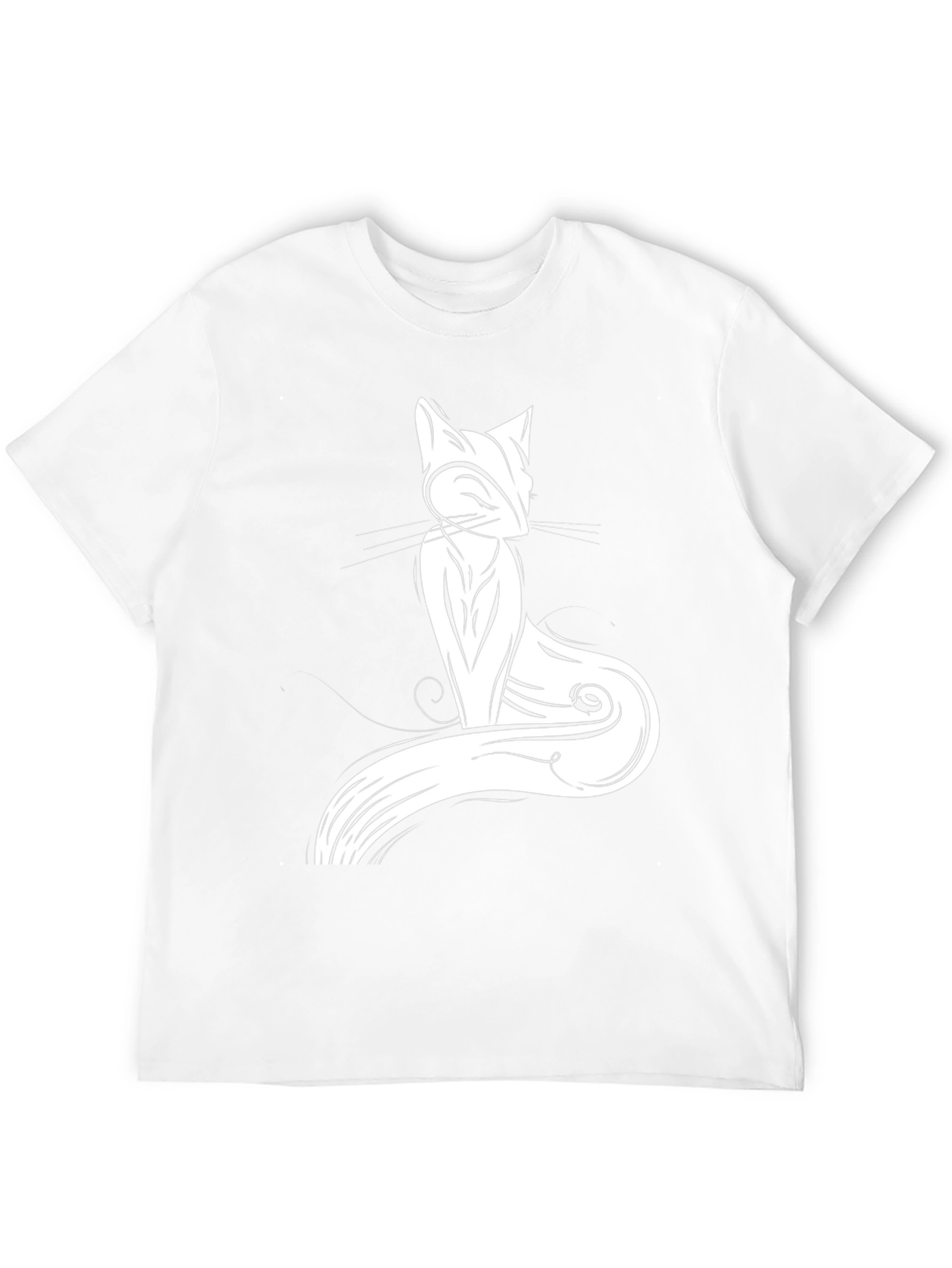 Stylish Cat Graphic Tee - Black