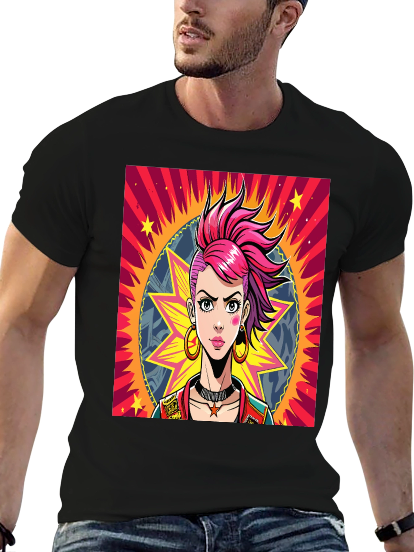 Edgy Cartoon Graphic Tee