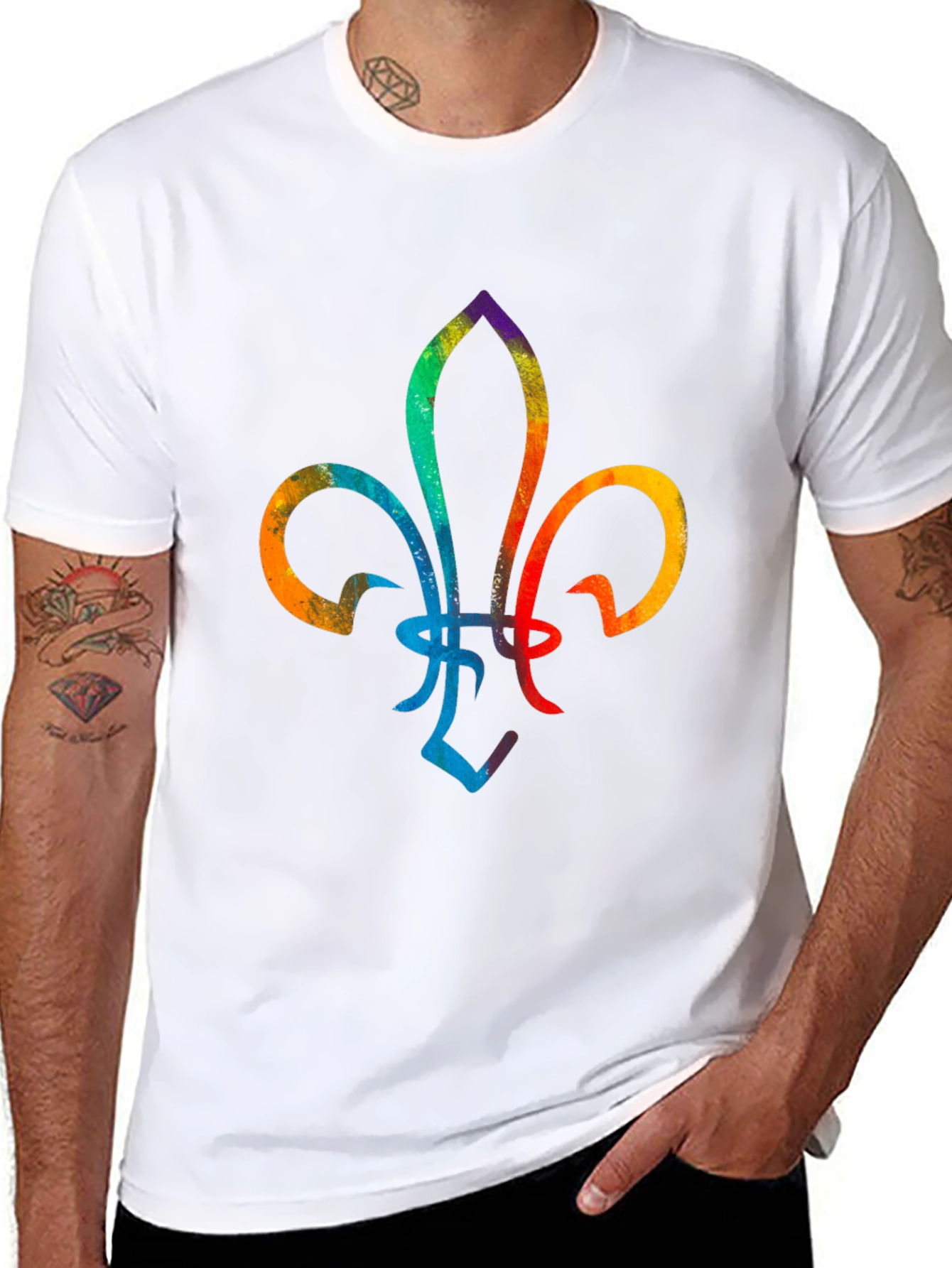 Colorful Fleur-de-lis Graphic Tee