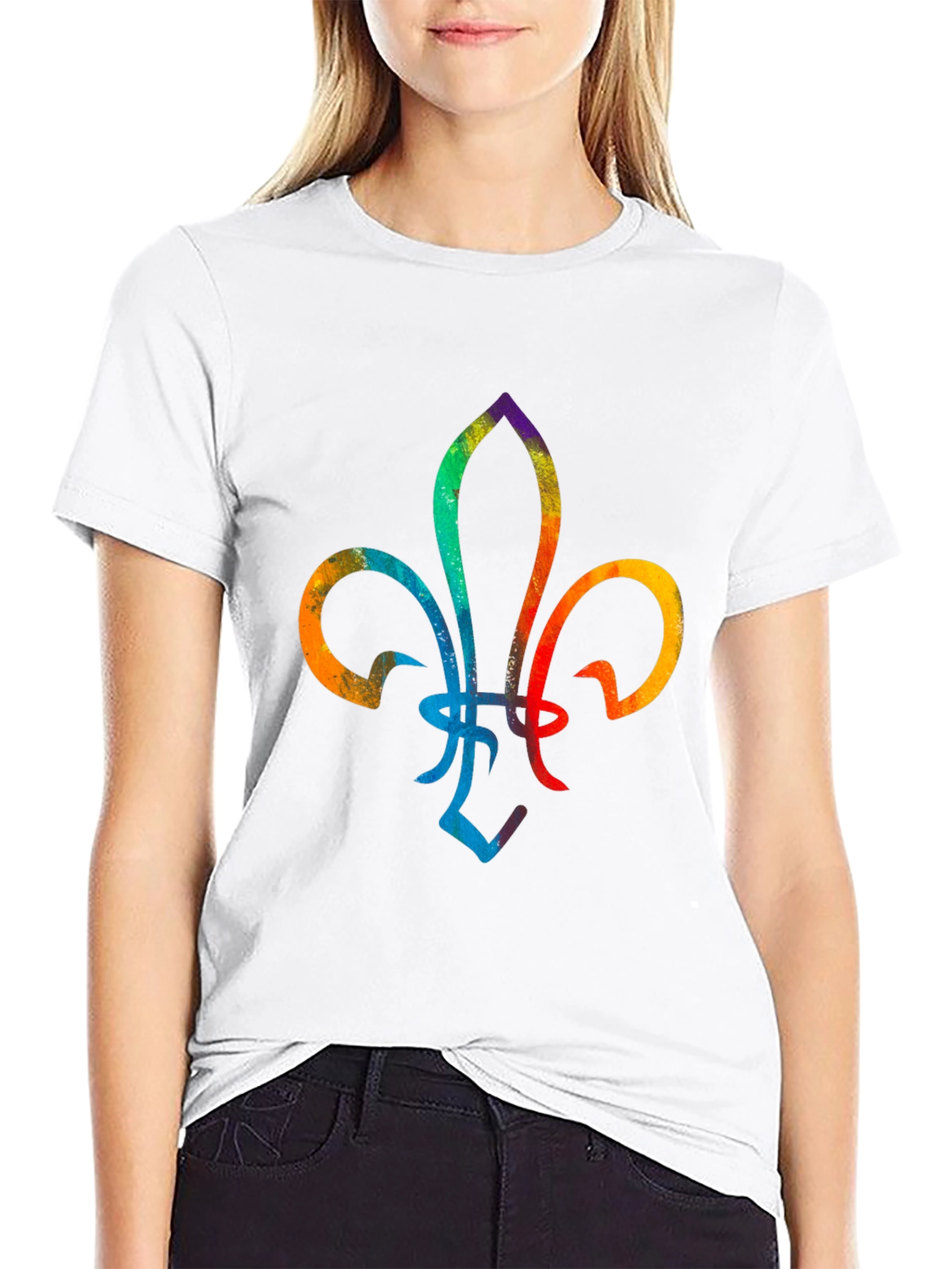 Colorful Fleur-de-lis Graphic Tee