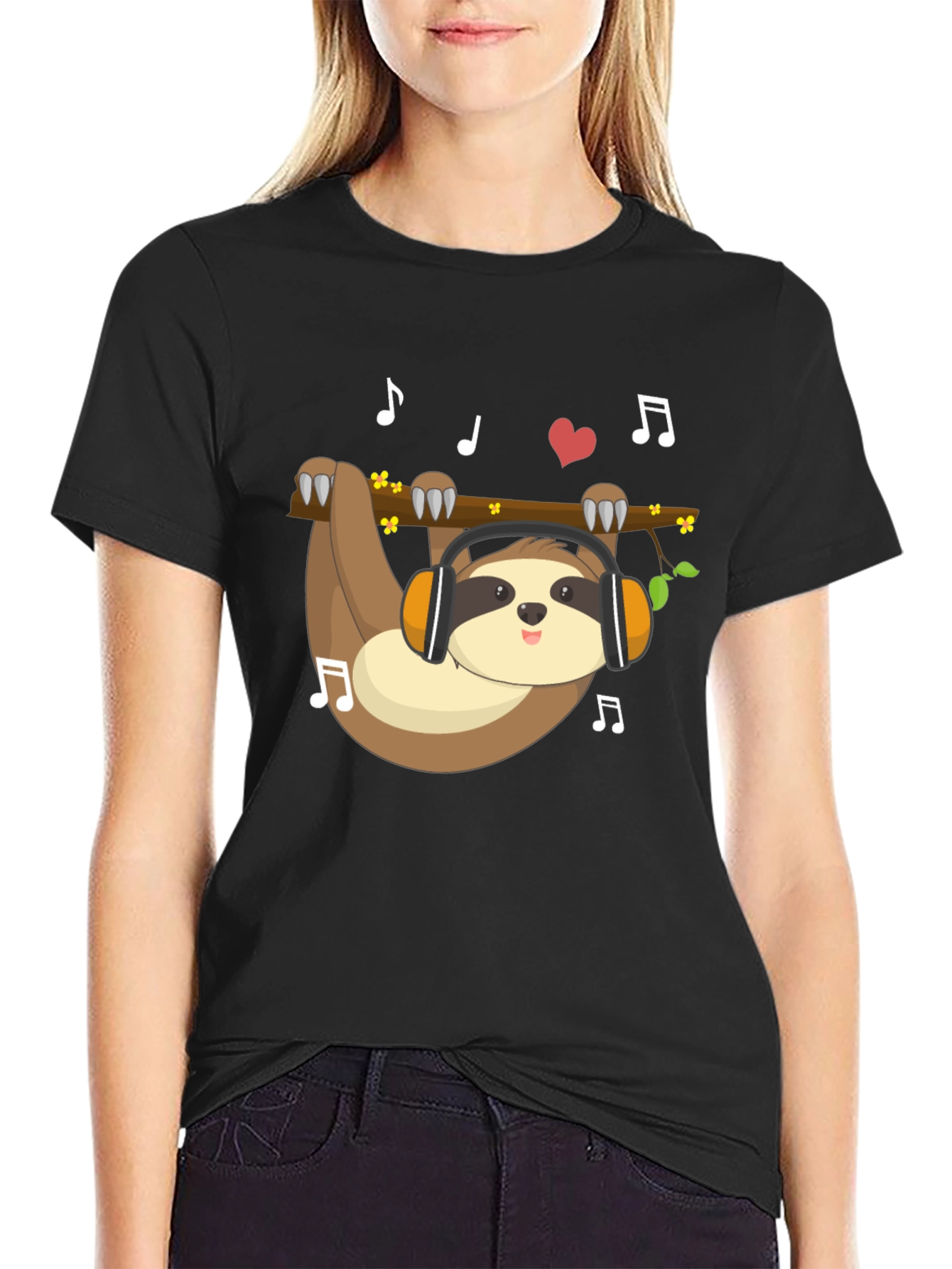 Sloth Music Lover T-Shirt - Relaxed Style