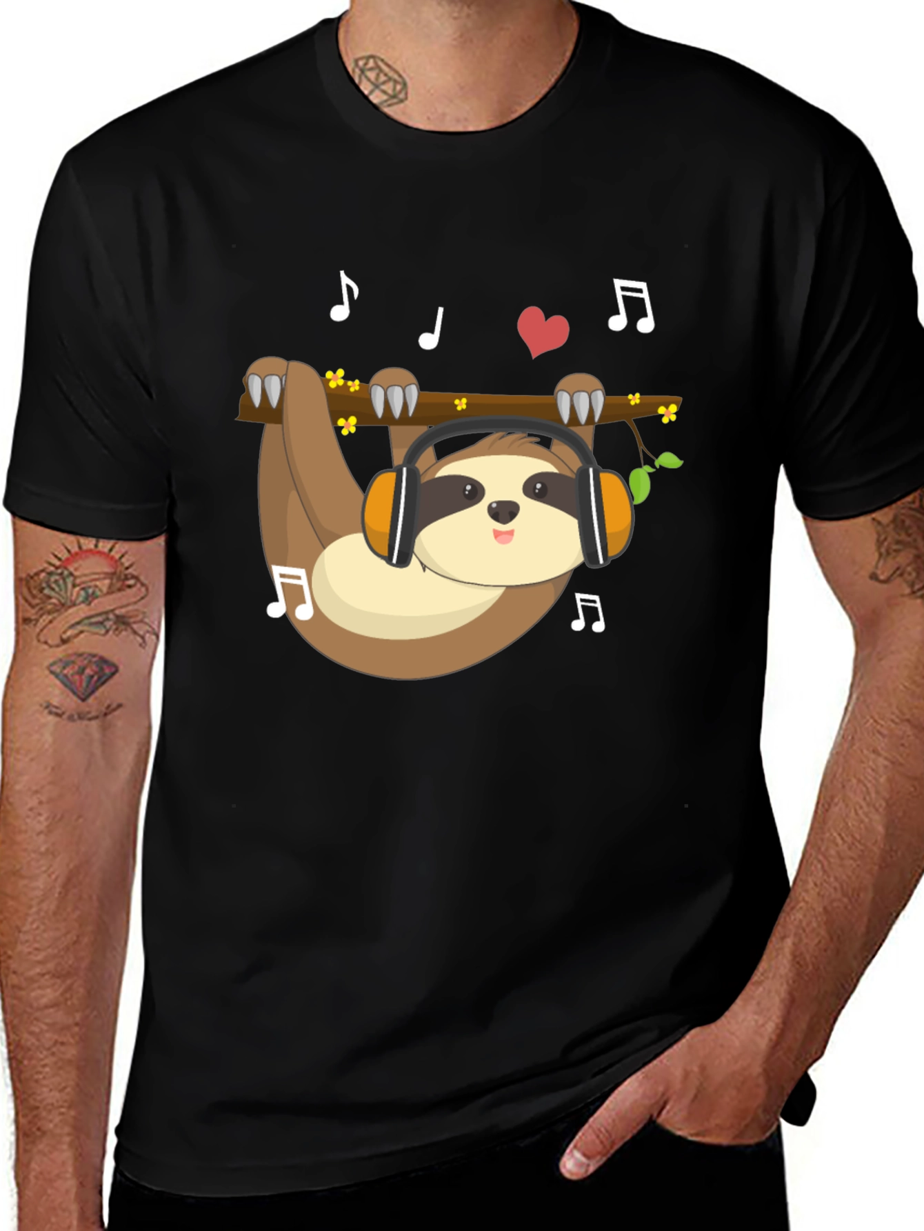 Sloth Music Lover T-Shirt - Relaxed Style