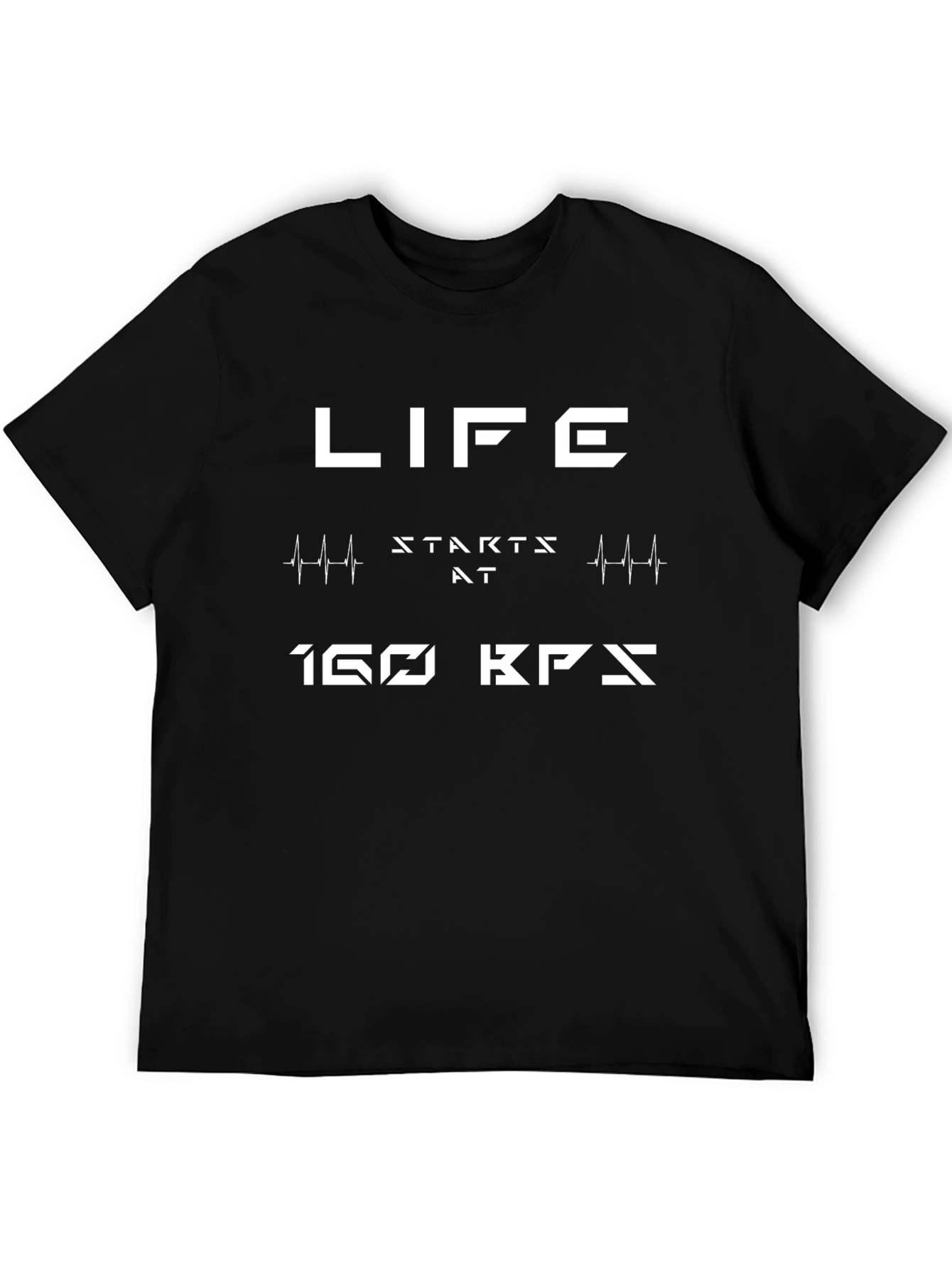 Life Starts At 160 KPS Black Graphic Tee