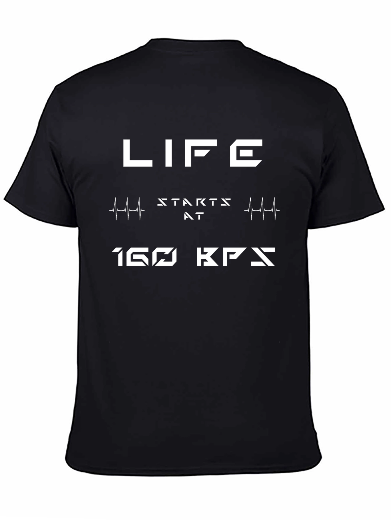 Life Starts At 160 KPS Black Graphic Tee