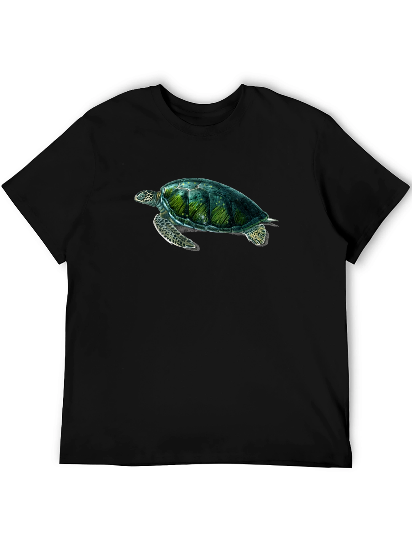 Sea Turtle Graphic Print Black T-Shirt