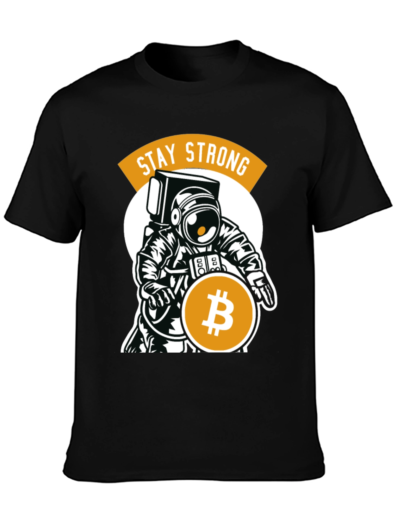 Stay Strong Bitcoin Astronaut Graphic T-Shirt