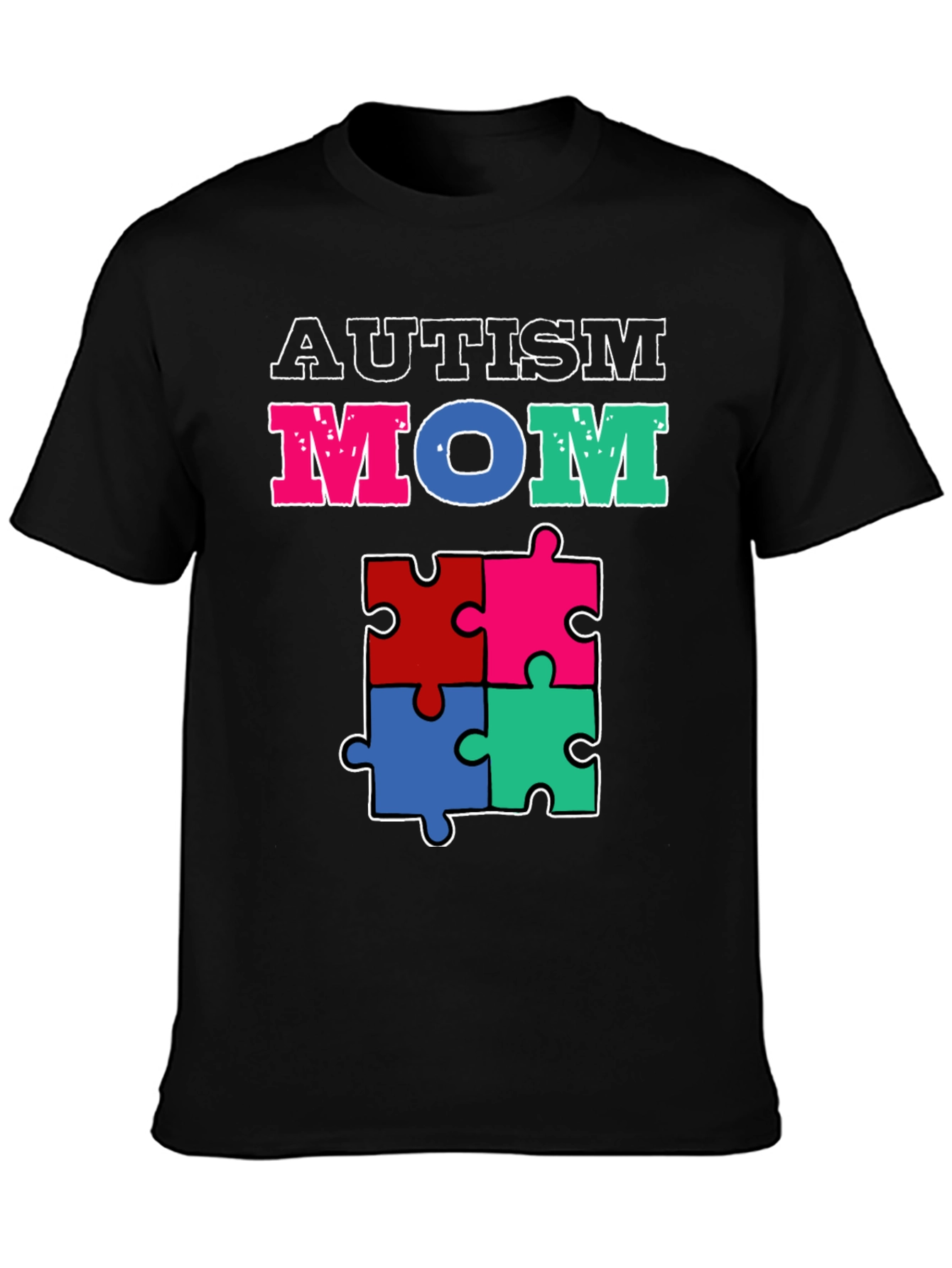 Autism Mom Puzzle Piece Graphic T-Shirt