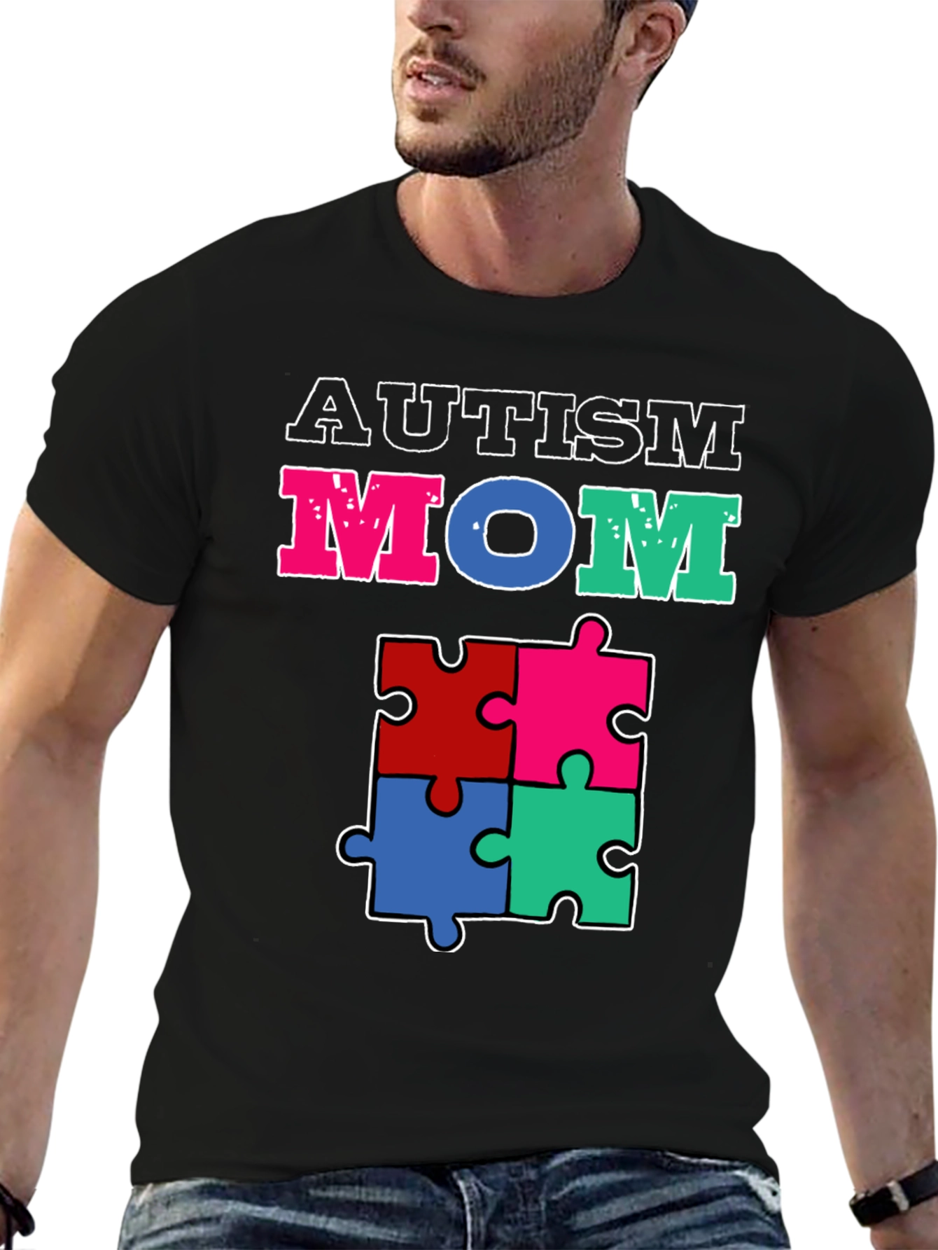 Autism Mom Puzzle Piece Graphic T-Shirt