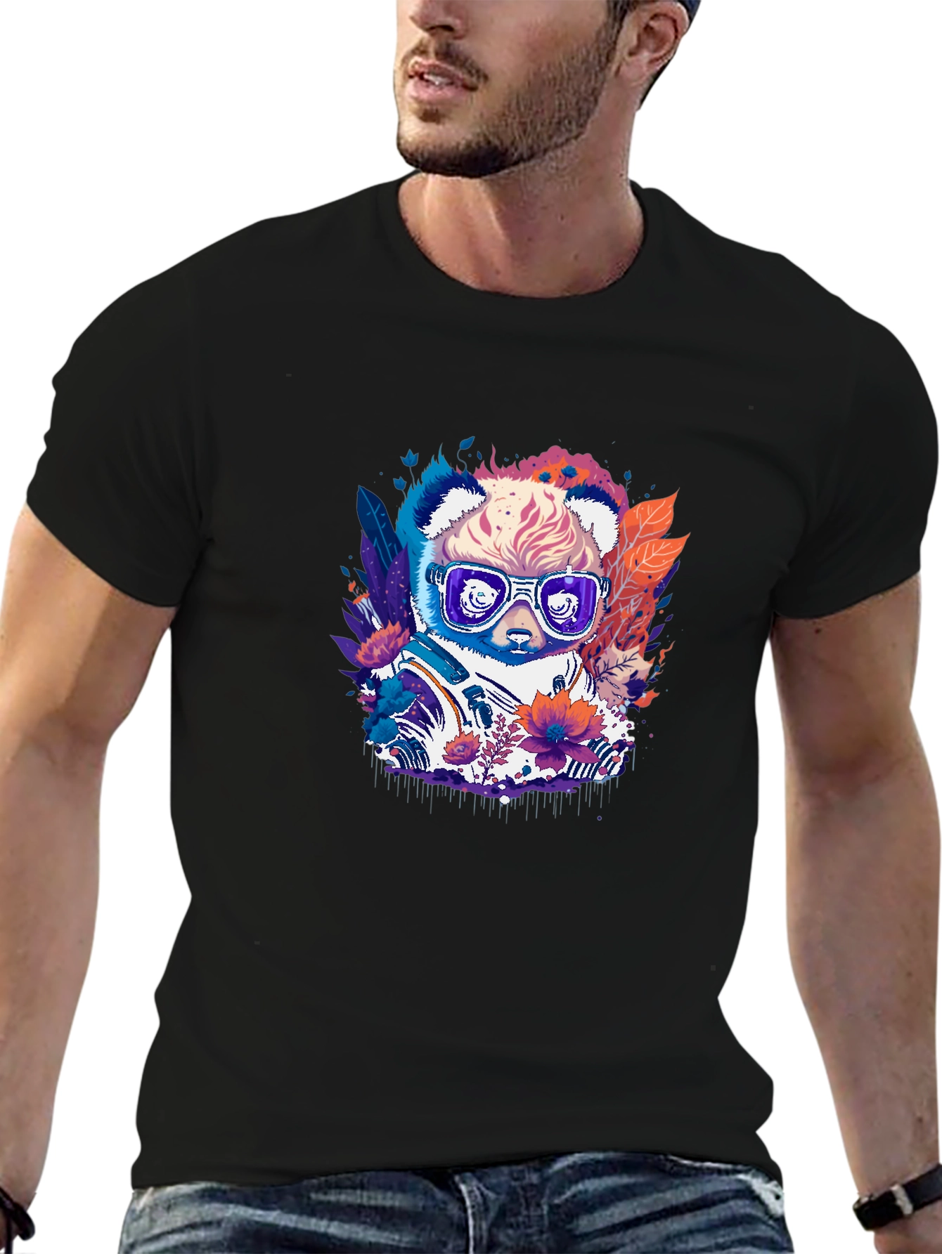 Cool Panda Graphic Tee - Unisex Black T-Shirt