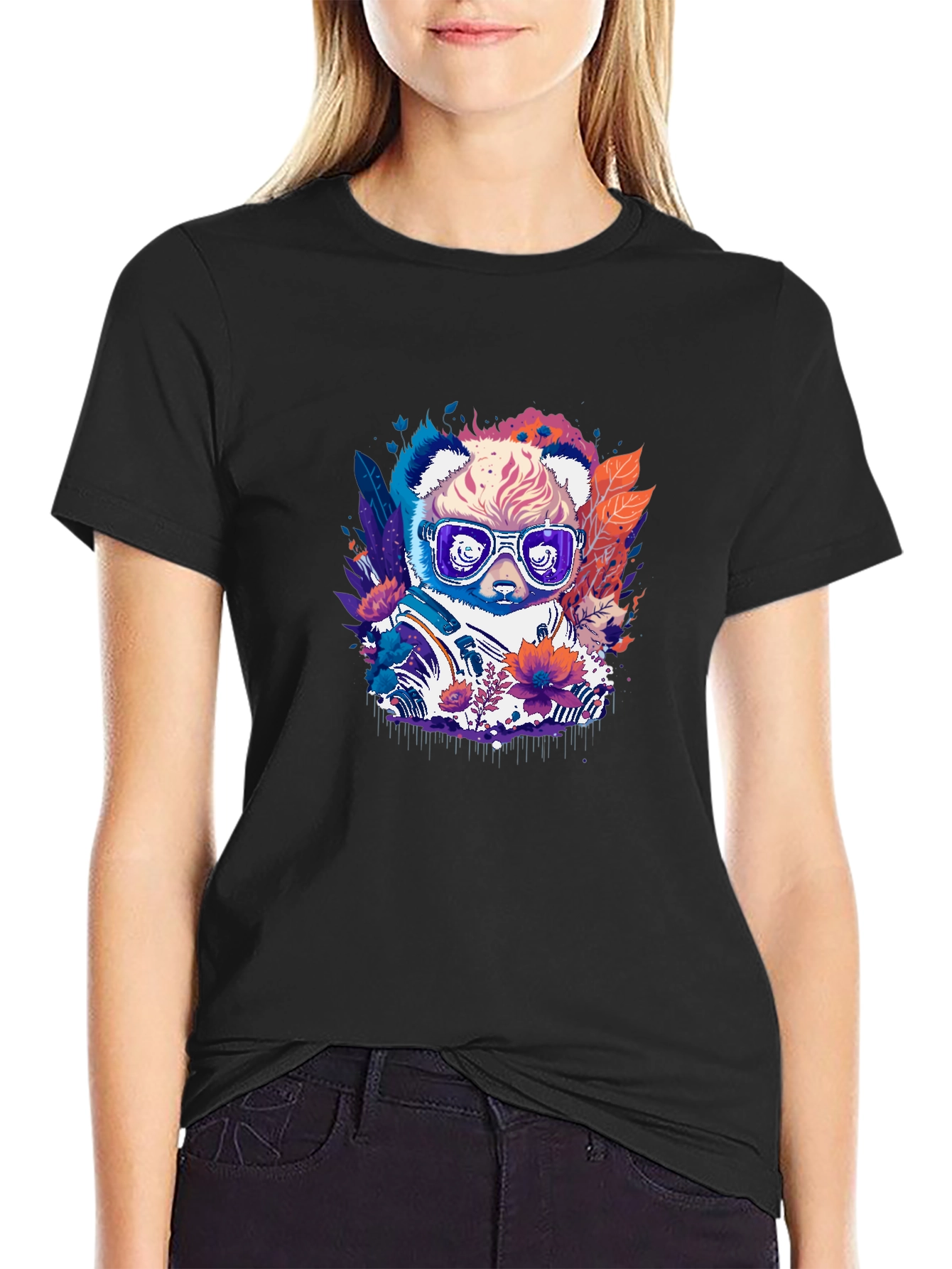 Cool Panda Graphic Tee - Unisex Black T-Shirt