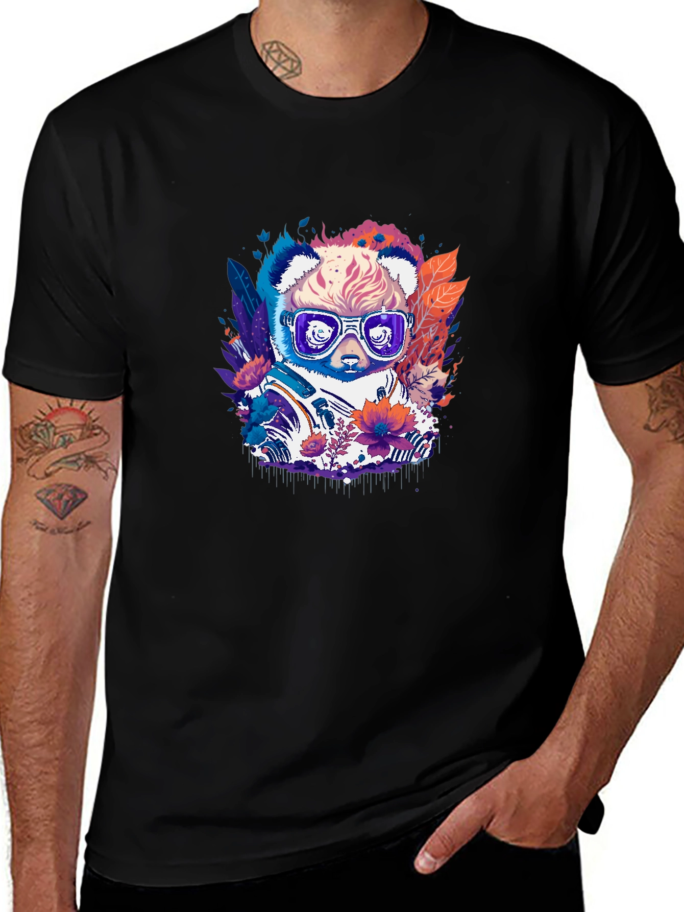 Cool Panda Graphic Tee - Unisex Black T-Shirt